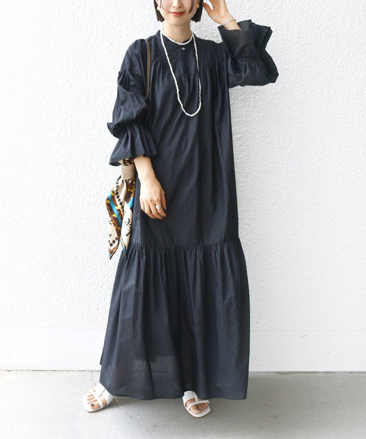 【シップス フォー ウィメン/SHIPS】の手洗い可能 コットン シルク ローン ティアード ワンピース インテリア・キッズ・メンズ・レディースファッション・服の通販 founy(ファニー) 　ファッション　Fashion　レディースファッション　Fashion for Women　ワンピース　Dresses　インド　Indian Textile　インナー　Innerwear　シルク　Silk, 100% Silk　スリーブ　Sleeve, Long Sleeve / Short Sleeve　ティアード　Tiered, Tiered Style　ティアードワンピース　Tiered Dress, Flared Dress　フォルム　Silhouette, Form　リゾート　Resort, Vacation Style　リラックス　Relax, Relaxed Fit　おすすめ　Recommended / Our Picks　夏　Summer　2024年　2024　2024-2025秋冬・A/W　Autumn/Winter 2024–25 AW24–25　ブラック|ID: prp329100004826174 ipo3291000000035168569