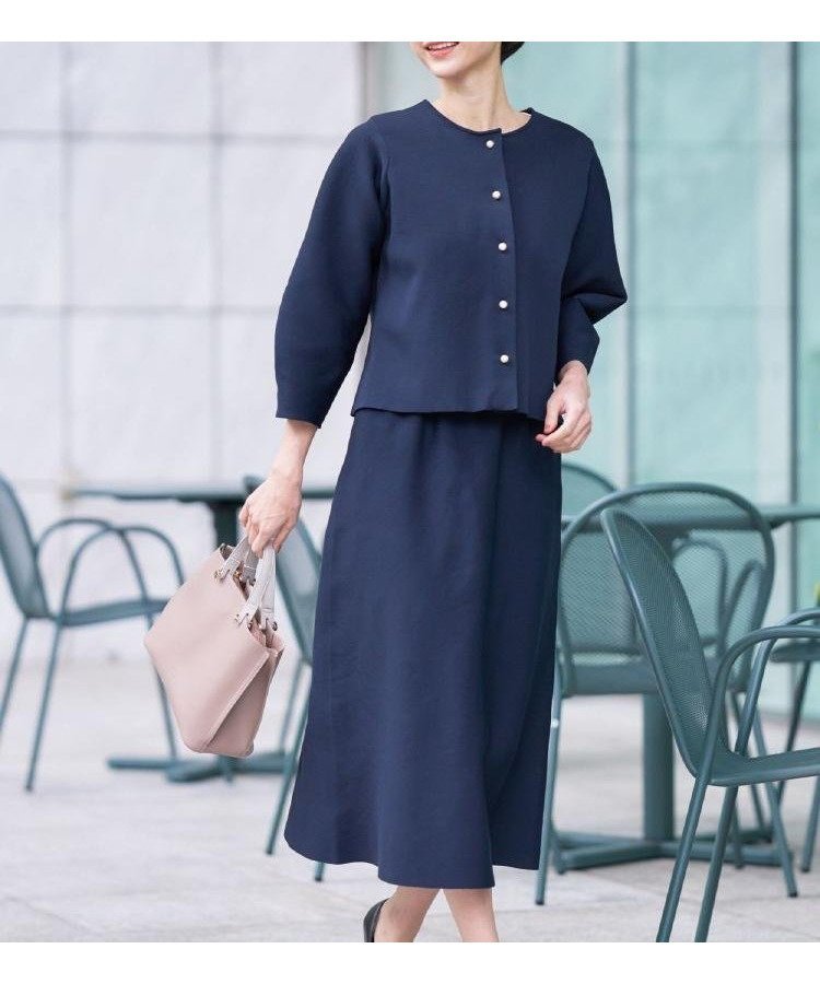 【デッサン/Dessin】の【入卒/セレモニー/単品使い2WAY可能】ニットセットアップ インテリア・キッズ・メンズ・レディースファッション・服の通販 founy(ファニー) 　ファッション　Fashion　レディースファッション　Fashion for Women　トップス・カットソー　Cut & Sew Tops　ニット　Knit Tops & Sweaters　オケージョン　Occasion Wear　カットソー　Cut and Sewn Top　カーディガン　Cardigan, Knitwear　コンパクト　Compact, Small Size　シンプル　Simple, Minimal　スマート　Smart, Elegant　スリーブ　Sleeve, Long Sleeve / Short Sleeve　セットアップ　Set-Up, Coordinated Outfit　セレモニー　Ceremony　デニム　Denim, Jeans Material　ポケット　Pocket, Pocket Detail　ワイド　Wide, Wide Fit　エレガント 上品　Elegant　ビジネス 仕事 通勤　Business / Work / Commuting　ネイビー|ID: prp329100004826176 ipo3291000000035113839