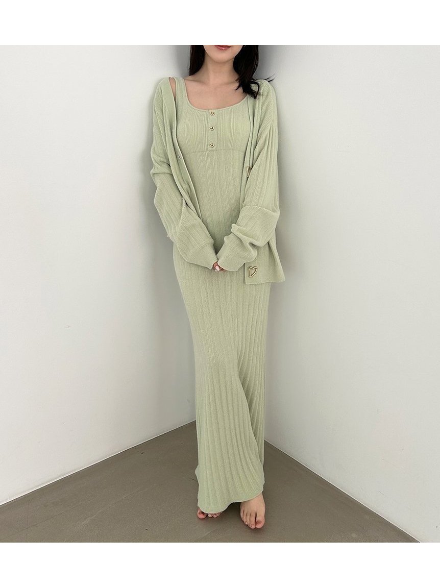 【スナイデル ホーム/SNIDEL HOME】の【Creamy】プチハートニットワンピース インテリア・キッズ・メンズ・レディースファッション・服の通販 founy(ファニー) 　ファッション　Fashion　レディースファッション　Fashion for Women　ワンピース　Dresses　ニットワンピース　Knit Dresses　なめらか　Smooth, Silky Texture　カーディガン　Cardigan, Knitwear　スマート　Smart, Elegant　タンク　Tank Top, Sleeveless Top　MNT[021]|ID: prp329100004826208 ipo3291000000035114237