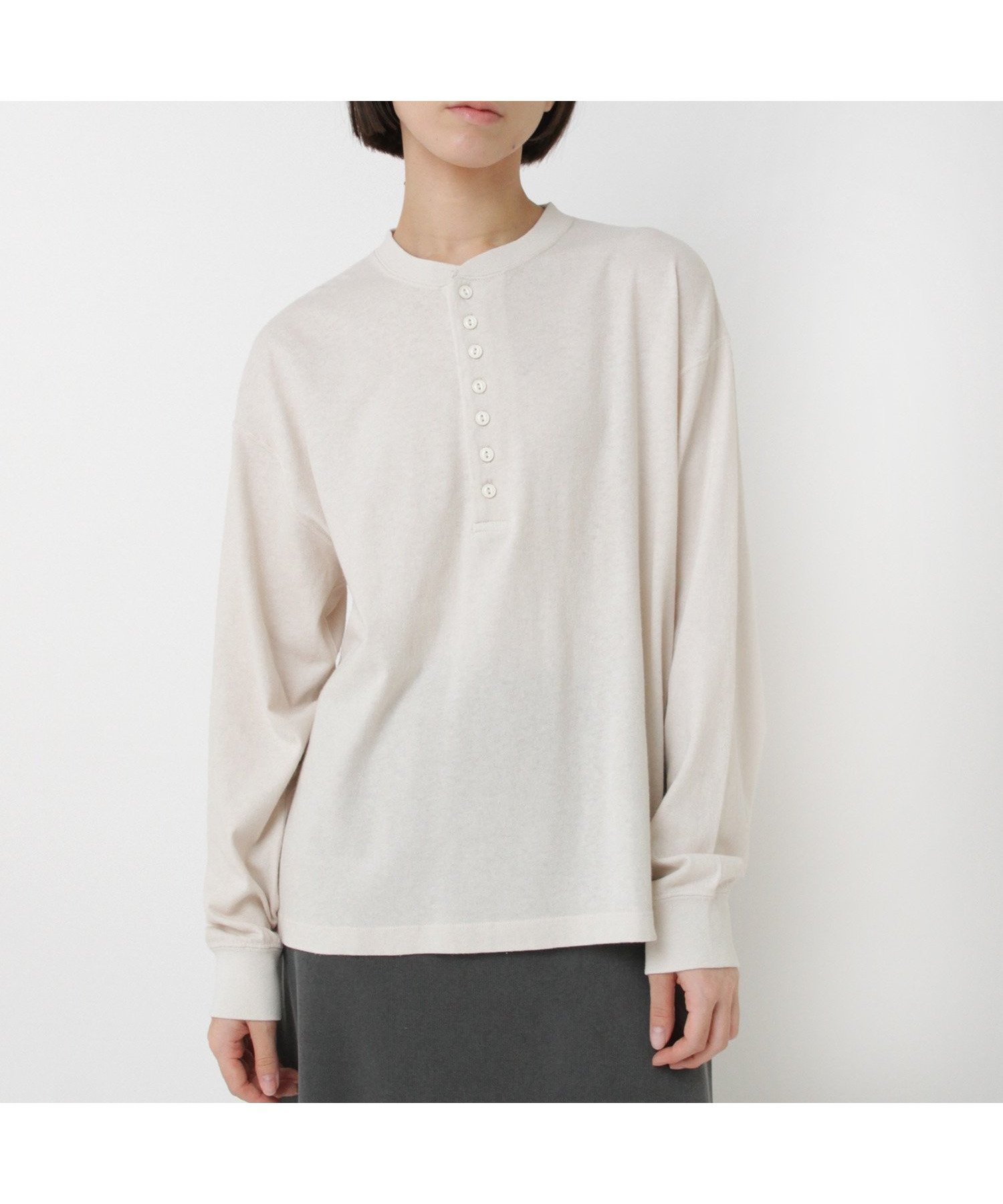 【アールエヌエーエヌ/RNA-N】のM2537 ゆる天竺ヘンリー インテリア・キッズ・メンズ・レディースファッション・服の通販 founy(ファニー) 　ファッション　Fashion　レディースファッション　Fashion for Women　インナー　Innerwear　カーディガン　Cardigan, Knitwear　シンプル　Simple, Minimal　ジャケット　Jacket, Outerwear　デニム　Denim, Jeans Material　ユーズド　Used, Vintage-Look　キナリ|ID: prp329100004826276 ipo3291000000035115252