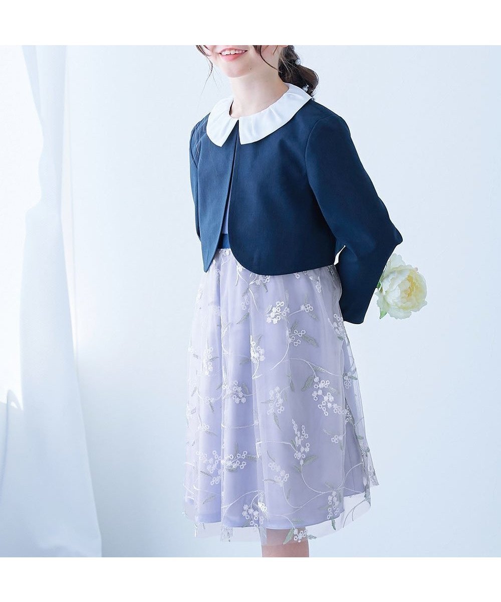 【デビロック/devirock / KIDS】のフォーマル 華やかレースドレス 2点セット 子供服 キッズ 女の子 26SS インテリア・キッズ・メンズ・レディースファッション・服の通販 founy(ファニー) 　ファッション　Fashion　キッズファッション　Fashion for Kids　ワンピース　Dresses　アンサンブル　Ensemble Set　春　Spring　ジャケット　Jacket, Outerwear　チュール　Tulip, Tulip Motif　ドレス　Dress, One-Piece　フォーマル　Formal, Dressy　ボレロ　Bolero, Short Cardigan　レース　Lace, Lace Fabric　2026年　2026　001-花-Gブルー|ID: prp329100004826543 ipo3291000000035117965