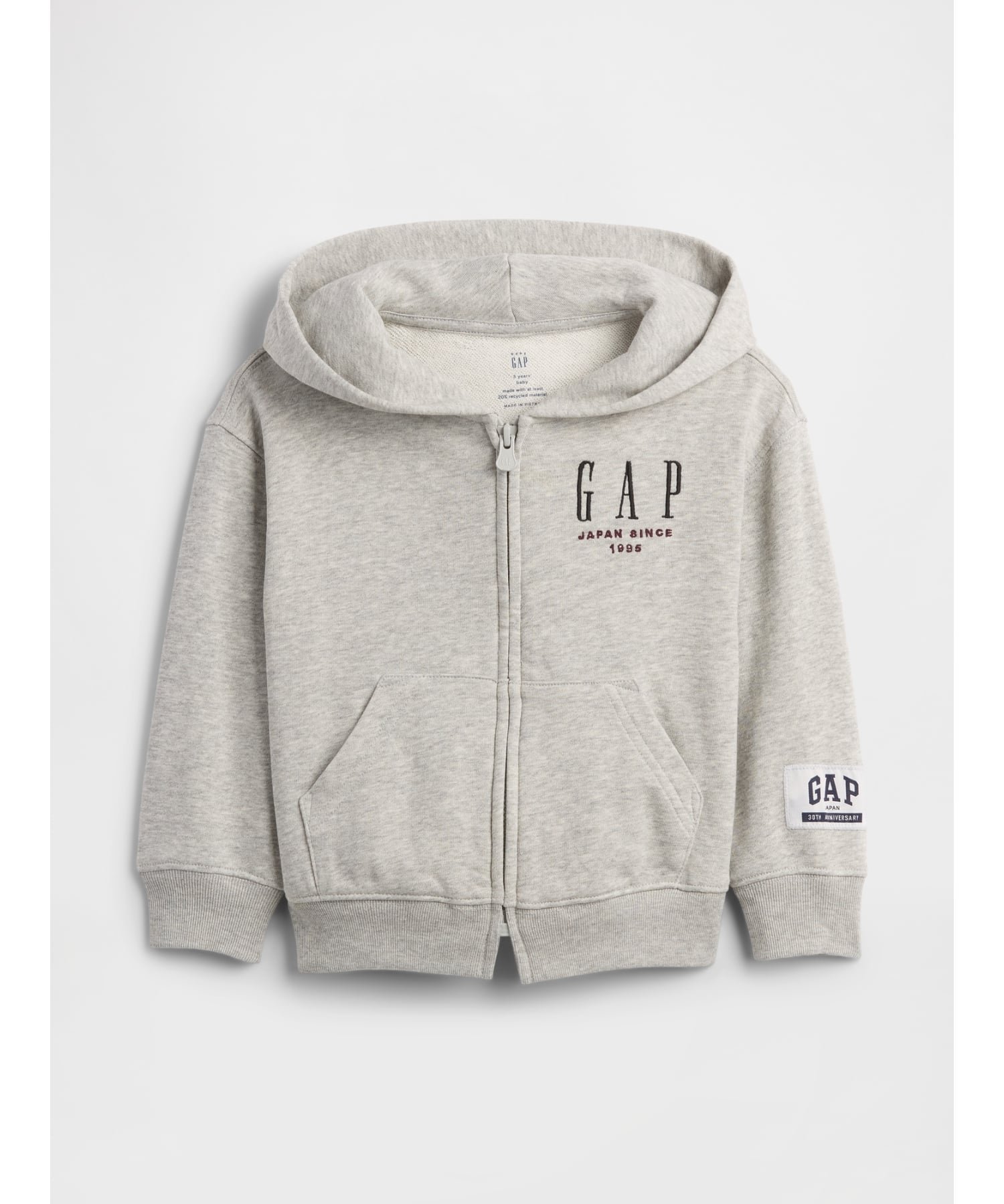 【ギャップ/GAP / KIDS】の30th アニバーサリー ヴィンテージソフト GAPロゴ ジップアップパーカー (幼児・ベビー) インテリア・キッズ・メンズ・レディースファッション・服の通販 founy(ファニー) 　ファッション　Fashion　キッズファッション　Fashion for Kids　ダブル　Double, Double-Breasted　人気　Popular, Best Seller　長袖　Long Sleeve, Full Sleeve　フィット　Fit, Slim Fit　ベビー　Baby, Babywear　ポケット　Pocket, Pocket Detail　リラックス　Relax, Relaxed Fit　おすすめ　Recommended / Our Picks　LIGHT HEATHER GREY B08|ID: prp329100004826547 ipo3291000000035117999
