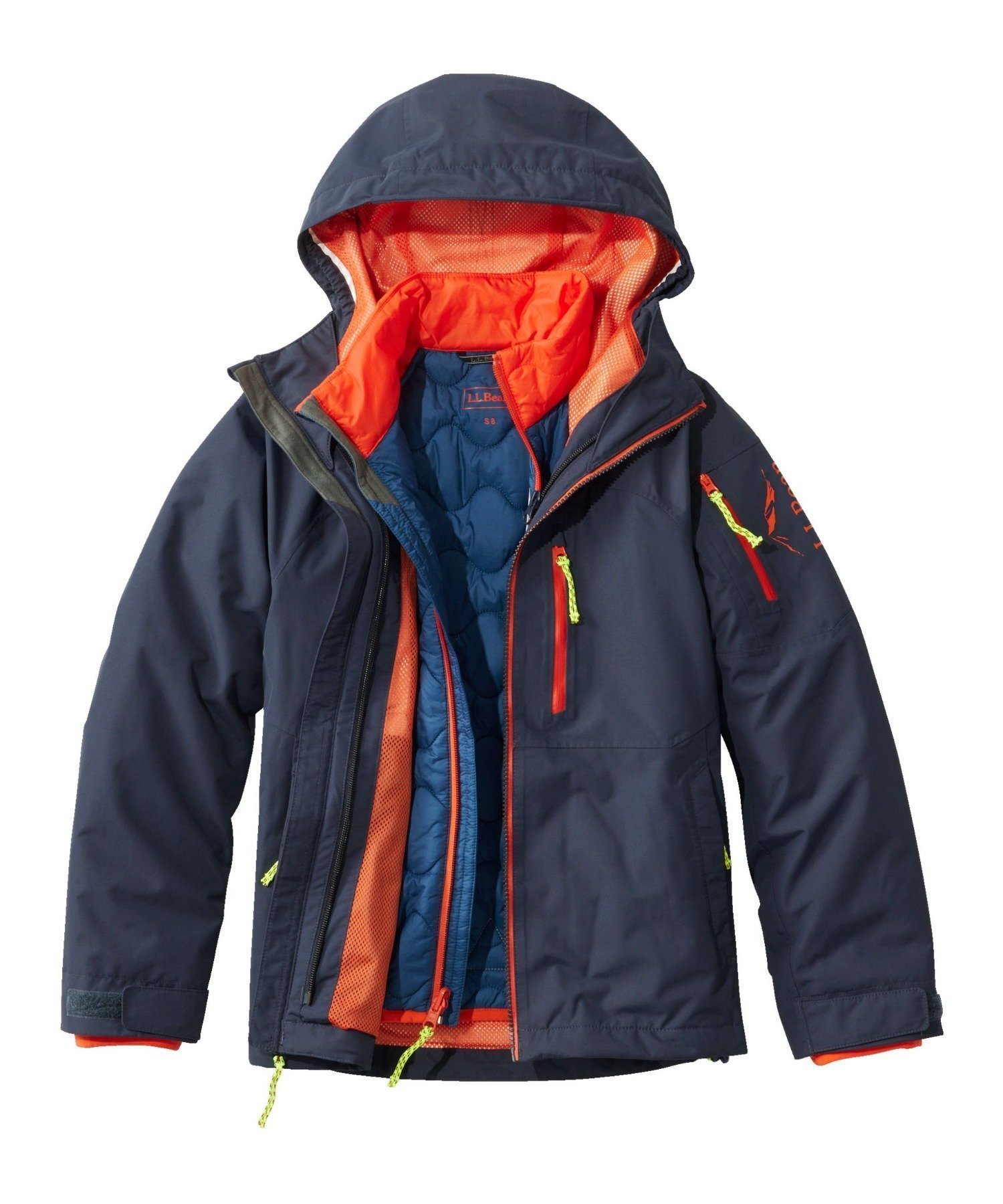 【エルエルビーン/L.L.Bean / KIDS】のキッズ・パスファインダー・ウォータープルーフ 3 イン 1 ジャケット インテリア・キッズ・メンズ・レディースファッション・服の通販 founy(ファニー) 　ファッション　Fashion　キッズファッション　Fashion for Kids　アウター　Coat Outerwear /Kids　インナー　Innerwear　軽量　Lightweight, Ultra Light　ジャケット　Jacket, Outerwear　ドローコード　Drawcord, Drawstring Cord　パッチ　Patch, Appliqué　フィット　Fit, Slim Fit　ポケット　Pocket, Pocket Detail　メッシュ　Mesh, Net Fabric　リップ　Lip, Lip Motif　Navy Night|ID: prp329100004826559 ipo3291000000035118170