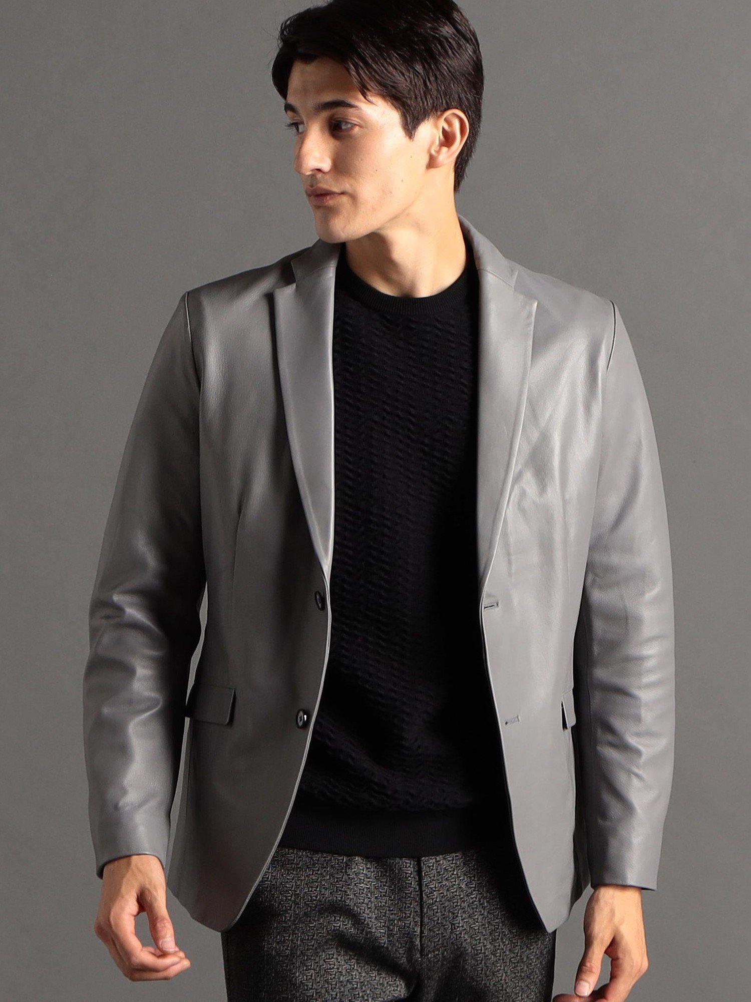 【ニコル/NICOLE / MEN】のシープレザー テーラードジャケット インテリア・キッズ・メンズ・レディースファッション・服の通販 founy(ファニー) 　ファッション　Fashion　メンズファッション　Fashion for Men　ジャケット　Jacket, Outerwear　スクエア　Square, Square Shape　スマート　Smart, Elegant　フォーマル　Formal, Dressy　フロント　Front, Front Design　ベーシック　Basic, Essential　ポケット　Pocket, Pocket Detail　29グレー|ID: prp329100004826602 ipo3291000000035118510