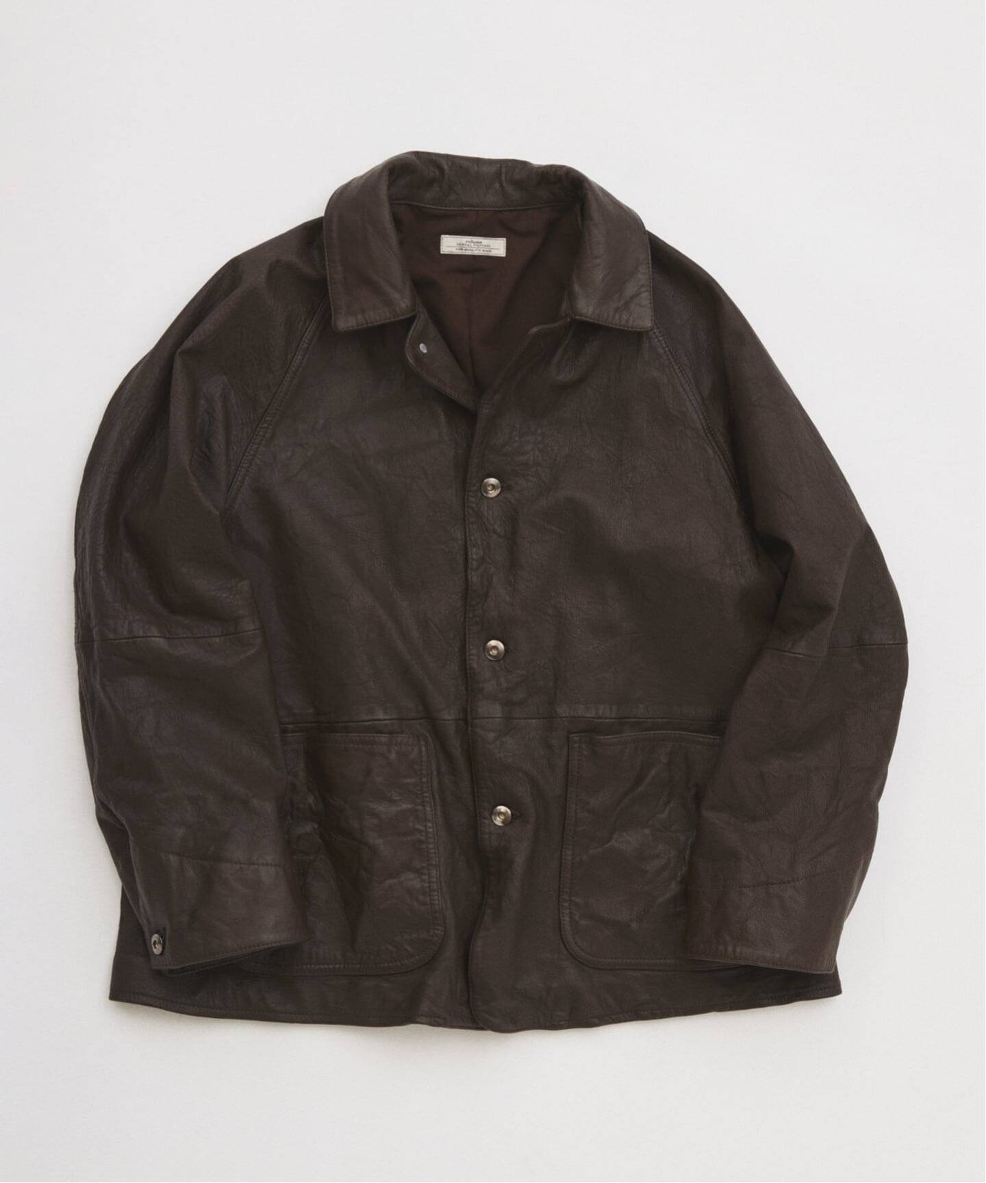 【ジャーナルスタンダード レリューム/JOURNAL STANDARD relume / MEN】のゴートレザー カバーオール インテリア・キッズ・メンズ・レディースファッション・服の通販 founy(ファニー) 　ファッション　Fashion　メンズファッション　Fashion for Men　アンダー　Underwear Essentials　ヴィンテージ　Vintage Style　ジャケット　Jacket, Outerwear　スリーブ　Sleeve, Long Sleeve / Short Sleeve　バランス　Balance, Style Balance　パッチ　Patch, Appliqué　パーカー　Hoodie, Parka　フィット　Fit, Slim Fit　フロント　Front, Front Design　ポケット　Pocket, Pocket Detail　リアル　Real, Realistic　ワイド　Wide, Wide Fit　ワーク　Workwear, Utility Style　エレガント 上品　Elegant　ブラウン|ID: prp329100004826606 ipo3291000000035118549