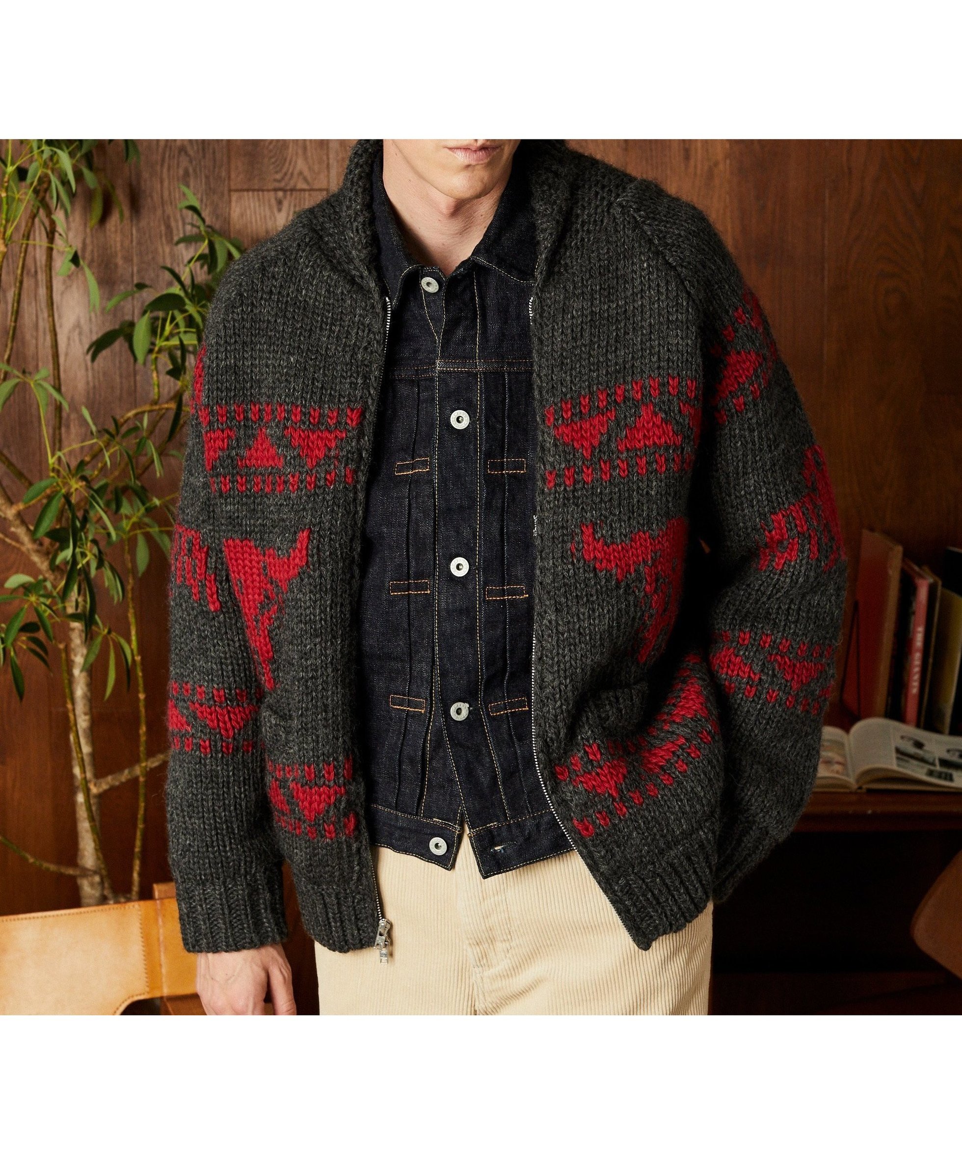 【ショット/Schott / MEN】のCOWICHAN KNIT/カウチンニット インテリア・キッズ・メンズ・レディースファッション・服の通販 founy(ファニー) 　ファッション　Fashion　メンズファッション　Fashion for Men　クラシック　Classic, Timeless Style　ジャケット　Jacket, Outerwear　スタッズ　Studs, Metal Accents　定番　Standard, Basic Item　ニューヨーク　New York, NYC Style　フロント　Front, Front Design　モダン　Modern, Contemporary　ライダース　Riders　ライダースジャケット　Riders, Biker Jacket　ワイド　Wide, Wide Fit　グレー|ID: prp329100004826636 ipo3291000000035118934