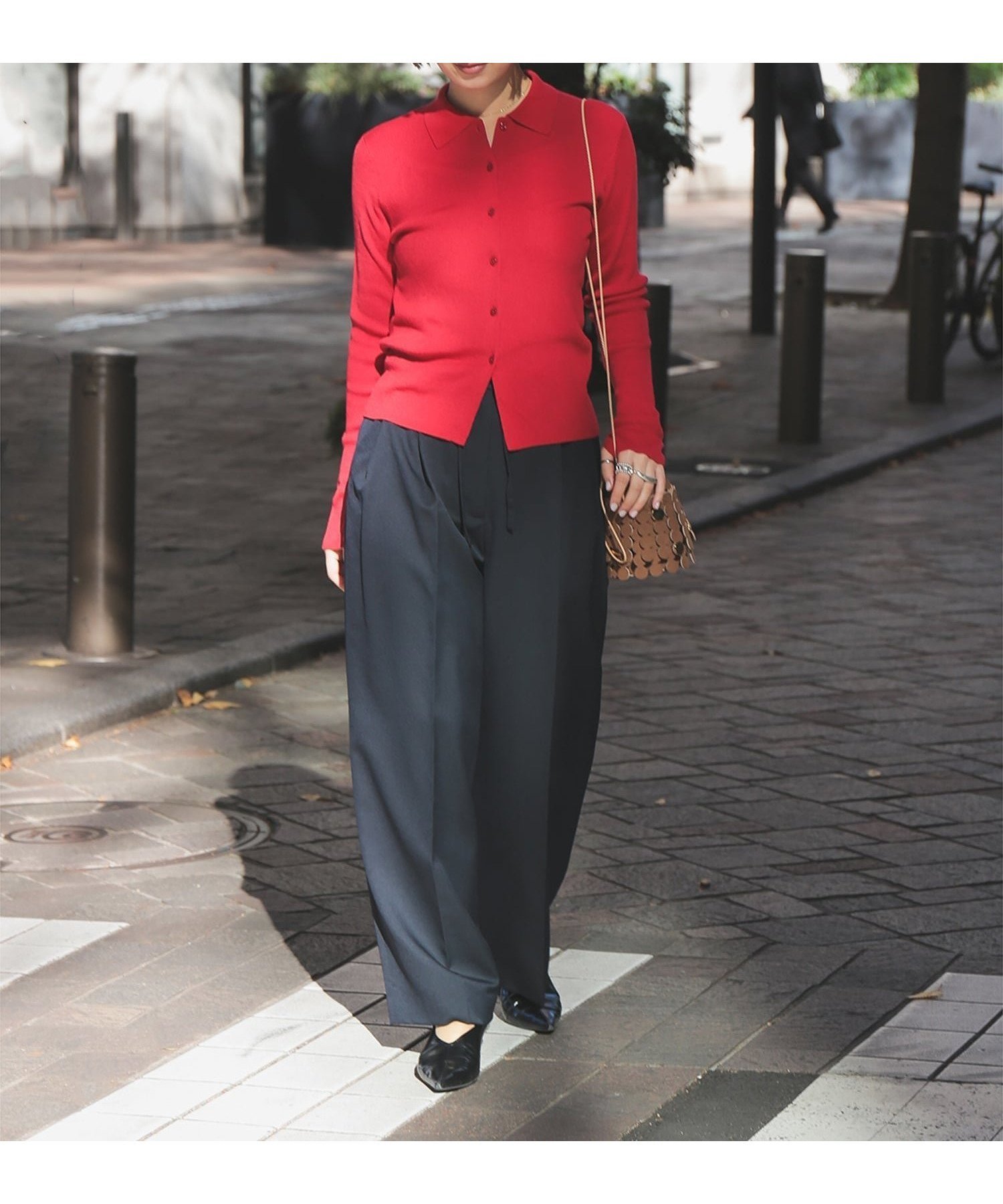 【デミルクス ビームス/Demi-Luxe BEAMS】のポリエステル ウール 2ループ ワイドパンツ インテリア・キッズ・メンズ・レディースファッション・服の通販 founy(ファニー) 　ファッション　Fashion　レディースファッション　Fashion for Women　パンツ　Pants & Trousers　おすすめ　Recommended / Our Picks　ジャケット　Jacket, Outerwear　ストレート　Straight, Straight Cut　セットアップ　Set-Up, Coordinated Outfit　センター　Center, Center Line　ツイル　Twist, Twisted Detail　ベーシック　Basic, Essential　ループ　Loop, Loop Knit　ワイド　Wide, Wide Fit　NAVY|ID: prp329100004826718 ipo3291000000035119657