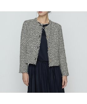 【コムサ/COMME CA】のセレモニーツイード ノーカラージャケット 人気、トレンドファッション・服の通販 founy(ファニー) ファッション Fashion レディースファッション Fashion for Women アウター Coat / Outerwear Collection レディースジャケット・軽アウター Jackets ノーカラージャケット / シンプル上品コーデ Collarless Jackets オーガンジー Organza Fabric コンパクト Compact, Small Size ジャケット Jacket, Outerwear ツイード Twill, Twill Weave デニム Denim, Jeans Material ドット Polka Dot, Dot Pattern バランス Balance, Style Balance ボックス Boxy, Box Shape ポケット Pocket, Pocket Detail リュクス Luxury, Elegant, High-End, Chic 日本製 Made In Japan エレガント 上品 Elegant セレモニー Ceremony |ID:prp329100004826741