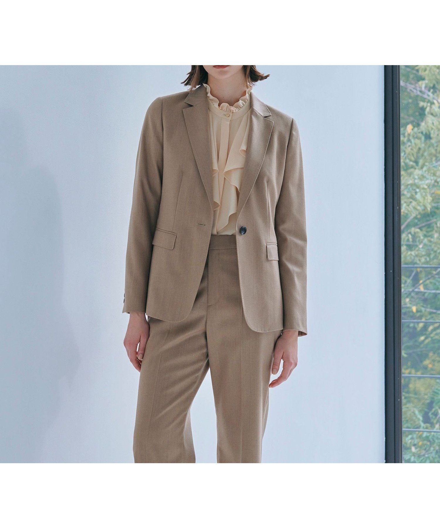 【ポール スチュアート/Paul Stuart】の【ウォッシャブル/防しわ性】ウールフランネル ジャケット インテリア・キッズ・メンズ・レディースファッション・服の通販 founy(ファニー) 　ファッション　Fashion　レディースファッション　Fashion for Women　アウター　Coat / Outerwear Collection　レディースジャケット・軽アウター　Jackets　インナー　Innerwear　ウォッシャブル　Machine Washable　ジャケット　Jacket, Outerwear　スーツ　Suit, Formalwear　セットアップ　Set-Up, Coordinated Outfit　ハンド　Hand, Handmade　ポケット　Pocket, Pocket Detail　エレガント 上品　Elegant　ベージュ|ID: prp329100004826792 ipo3291000000035120475