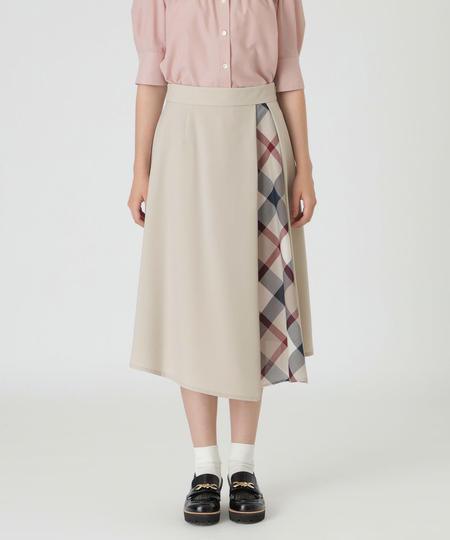 【ブルーレーベル クレストブリッジ/BLUE LABEL CRESTBRIDGE】のシャンブレートロピカルフレアスカート インテリア・キッズ・メンズ・レディースファッション・服の通販 founy(ファニー) 　ファッション　Fashion　レディースファッション　Fashion for Women　スカート　Skirts　Aライン・フレアスカート　A-Line & Flared Skirts　おすすめ　Recommended / Our Picks　フレア　Flare, Flared　フロント　Front, Front Design　ラップ　Wrap, Wrap Design　ベージュ|ID: prp329100004826803 ipo3291000000035120567