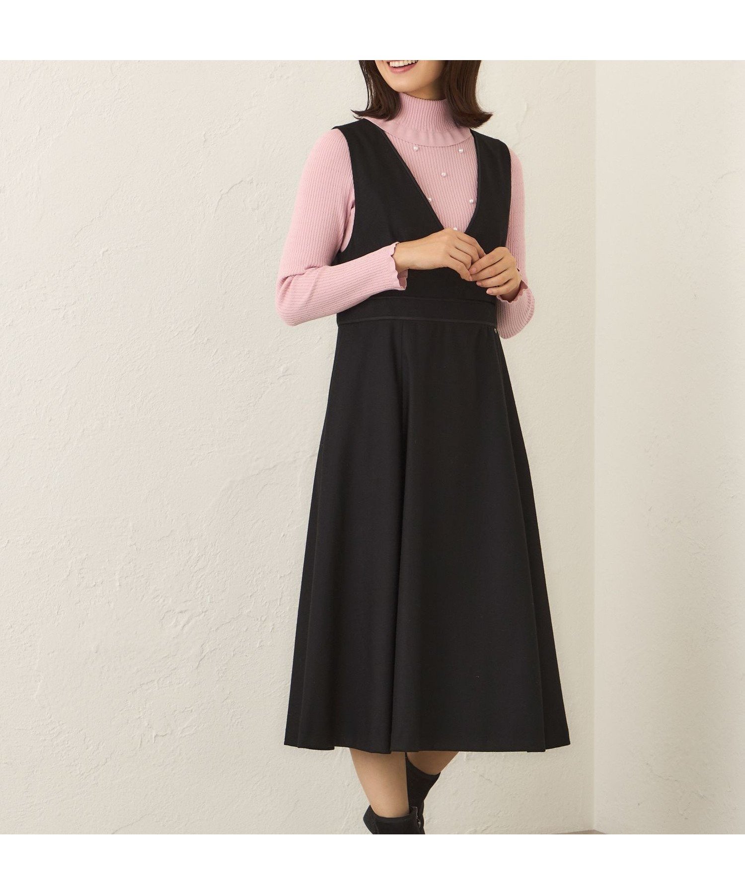 【トゥー ビー シック/TO BE CHIC】のホームスパン ジャンパースカート インテリア・キッズ・メンズ・レディースファッション・服の通販 founy(ファニー) ファッション Fashion レディースファッション Fashion for Women スカート Skirts フレアースカート Flared Skirt, A-Line Skirt ブラック|ID: prp329100004826828 ipo3291000000035120796