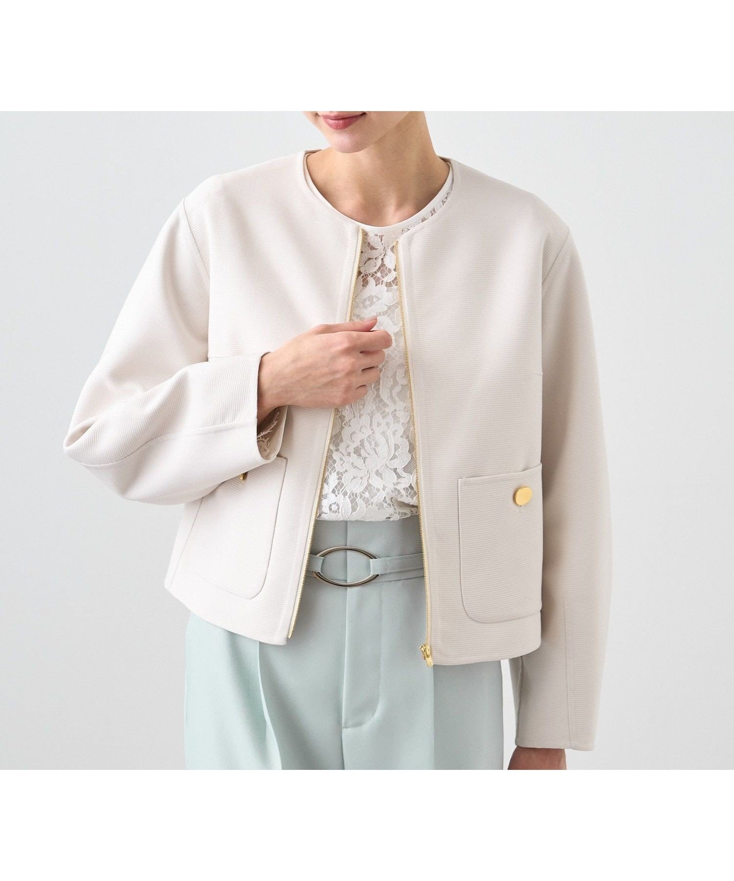 【アナイ/ANAYI】のパールグログランショートコート インテリア・キッズ・メンズ・レディースファッション・服の通販 founy(ファニー) ファッション Fashion レディースファッション Fashion for Women アウター Coat / Outerwear Collection コート・ロングコート・ピーコート Long Coats, Peacoats & More エレガント 上品 Elegant ショート Short, Short Length バランス Balance, Style Balance パッチ Patch, Appliqué ブルゾン Blouson, Bomber Jacket ポケット Pocket, Pocket Detail ロング Long, Long-Length 夏 Summer 春 Spring S/S・春夏 SS, Spring/Summer, Warm Season ivory|ID: prp329100004826829 ipo3291000000035120798