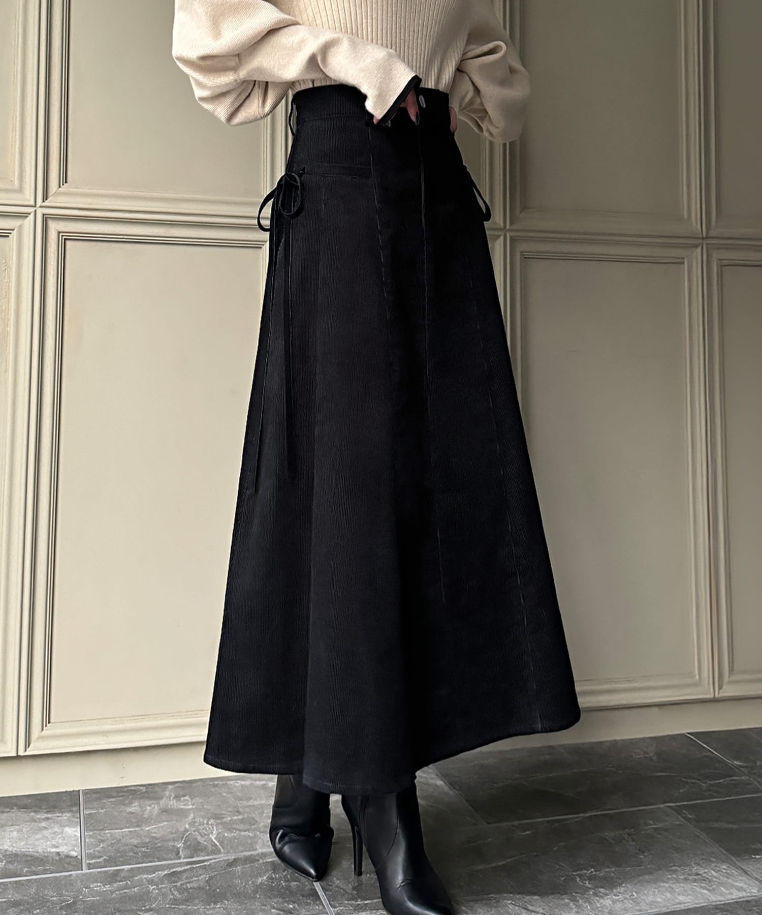 【ジュノア/JUNOAH】のリボン付きコーデュロイタックスカート 人気、トレンドファッション・服の通販 founy(ファニー) 　ファッション　Fashion　レディースファッション　Fashion for Women　スカート　Skirts　リボン　Ribbon, Bow　 other-1|ID: prp329100004826852 ipo3291000000035121085