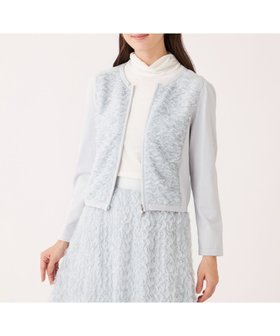 【トゥー ビー シック/TO BE CHIC】のフェザー刺しゅう コンビカーディガン 人気、トレンドファッション・服の通販 founy(ファニー) ファッション Fashion レディースファッション Fashion for Women トップス・カットソー Cut & Sew Tops カーディガン・羽織り Layered Style Cardigans エアリー Airy Texture カーディガン Cardigan, Knitwear コンビ Combo, Combination Style ストレッチ Stretch, Stretchy Fabric フェザー Feather, Feather Detail ブルゾン Blouson, Bomber Jacket エレガント 上品 Elegant 定番 Standard, Basic Item |ID:prp329100004826881