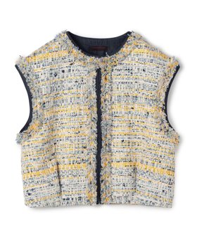 【トゥモローランド/TOMORROWLAND】のジョーヌラインファンシー クルーネックジレ 人気、トレンドファッション・服の通販 founy(ファニー) ファッション Fashion レディースファッション Fashion for Women アウター Coat / Outerwear Collection トップス・カットソー Cut & Sew Tops ベスト&ジレ / 重ね着スタイル Vests & Gilets イエロー Yellow カットソー Cut and Sewn Top コンビ Combo, Combination Style セットアップ Set-Up, Coordinated Outfit ツイード Twill, Twill Weave デニム Denim, Jeans Material パターン Pattern, Design Print フランス France, French フロント Front, Front Design ミックス Mix, Mixed Style おすすめ Recommended / Our Picks |ID:prp329100004826890