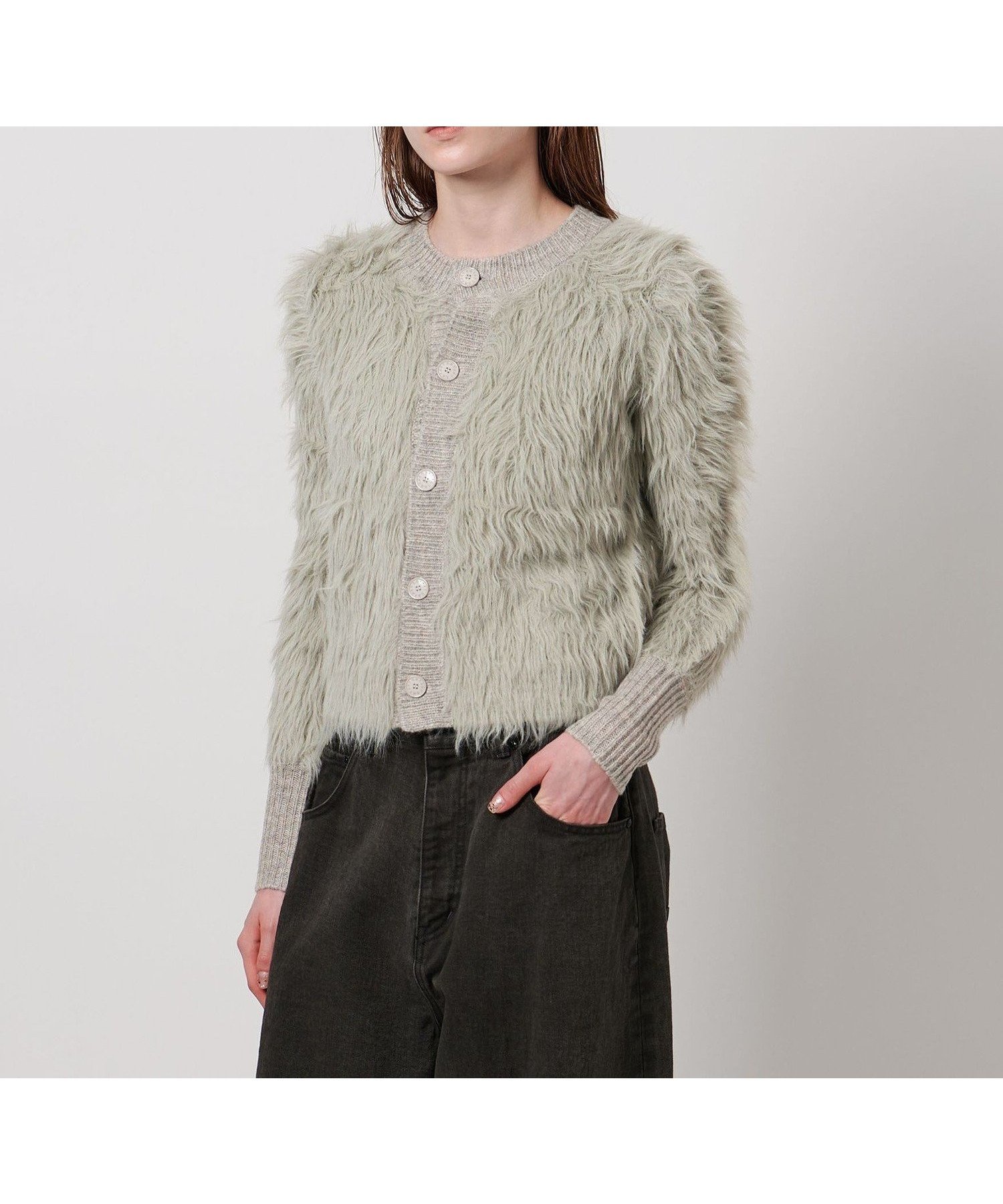 【ユナイテッドアローズ/UNITED ARROWS】のASTRAET シャギー クルーネック カーディガン 人気、トレンドファッション・服の通販 founy(ファニー) 　ファッション　Fashion　レディースファッション　Fashion for Women　トップス・カットソー　Cut & Sew Tops　カーディガン・羽織り　Layered Style Cardigans　おすすめ　Recommended / Our Picks　カーディガン　Cardigan, Knitwear　ストレート　Straight, Straight Cut　デニム　Denim, Jeans Material　フェザーヤーン　Feather Yarn, Fluffy Yarn　ワイド　Wide, Wide Fit　 other-1|ID: prp329100004826902 ipo3291000000035121732