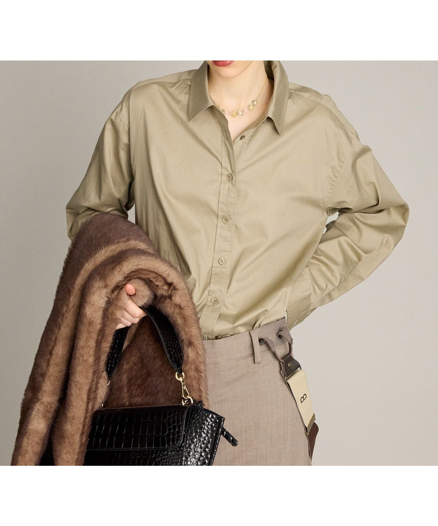 【ブリル/BRILL】のワイドスリーブシャツ インテリア・キッズ・メンズ・レディースファッション・服の通販 founy(ファニー) 　ファッション　Fashion　レディースファッション　Fashion for Women　トップス・カットソー　Cut & Sew Tops　シャツ・ブラウス・オフィスカジュアル　Elegant Blouses & Button-Ups　カシュクール　Wrap Design　ワッシャー　Washer, Crinkled Finish　カーキ78|ID: prp329100004826907 ipo3291000000035121794