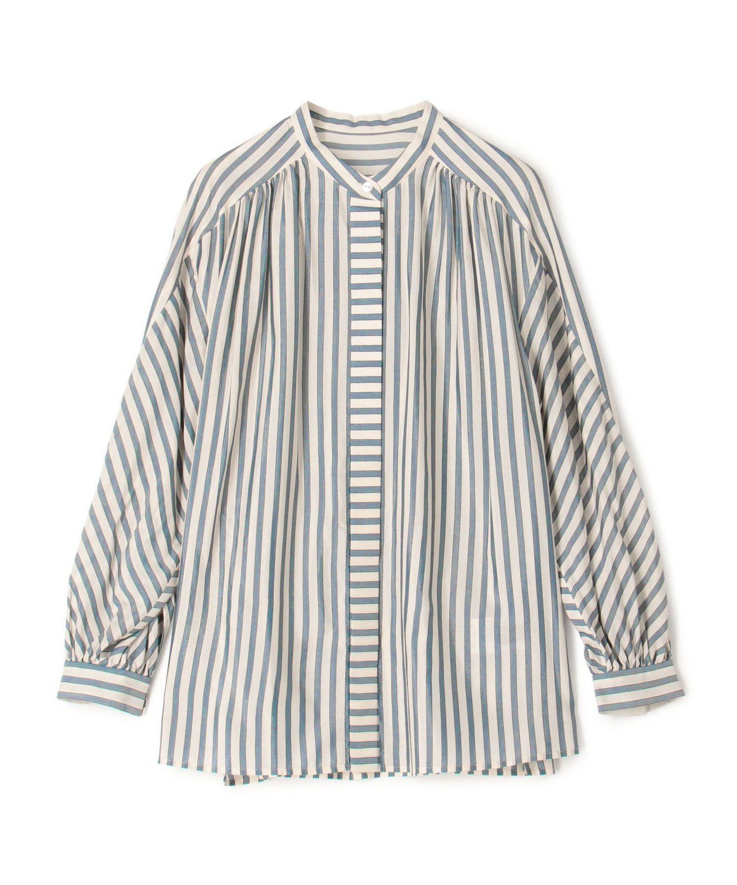 【トゥモローランド/TOMORROWLAND】のトラックストライプ ヨークスリーブブラウス インテリア・キッズ・メンズ・レディースファッション・服の通販 founy(ファニー) ファッション Fashion レディースファッション Fashion for Women トップス・カットソー Cut & Sew Tops シャツ・ブラウス・オフィスカジュアル Elegant Blouses & Button-Ups インナー Innerwear シルク Silk, 100% Silk シンプル Simple, Minimal ジャケット Jacket, Outerwear ストライプ Stripe, Striped Pattern とろみ Fluid, Flowy Fabric タオル Towel, Bath Towel ビジネス 仕事 通勤 Business / Work / Commuting 56 グリーン系|ID: prp329100004826935 ipo3291000000035122209