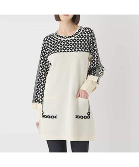 【ヒロコビス/HIROKO BIS】のジャカード*インターシャ幾何柄チュニック 人気、トレンドファッション・服の通販 founy(ファニー) ファッション Fashion レディースファッション Fashion for Women トップス・カットソー Cut & Sew Tops 春 Spring 秋 Autumn カーディガン Cardigan, Knitwear ジャカード／ジャガード Jacquard, Woven Pattern スタイリッシュ Stylish, Fashionable ストレッチ Stretch, Stretchy Fabric チュニック Tunic, Long Top フォルム Silhouette, Form 冬 Winter / This Winter おすすめ Recommended / Our Picks 夏 Summer |ID:prp329100004826938