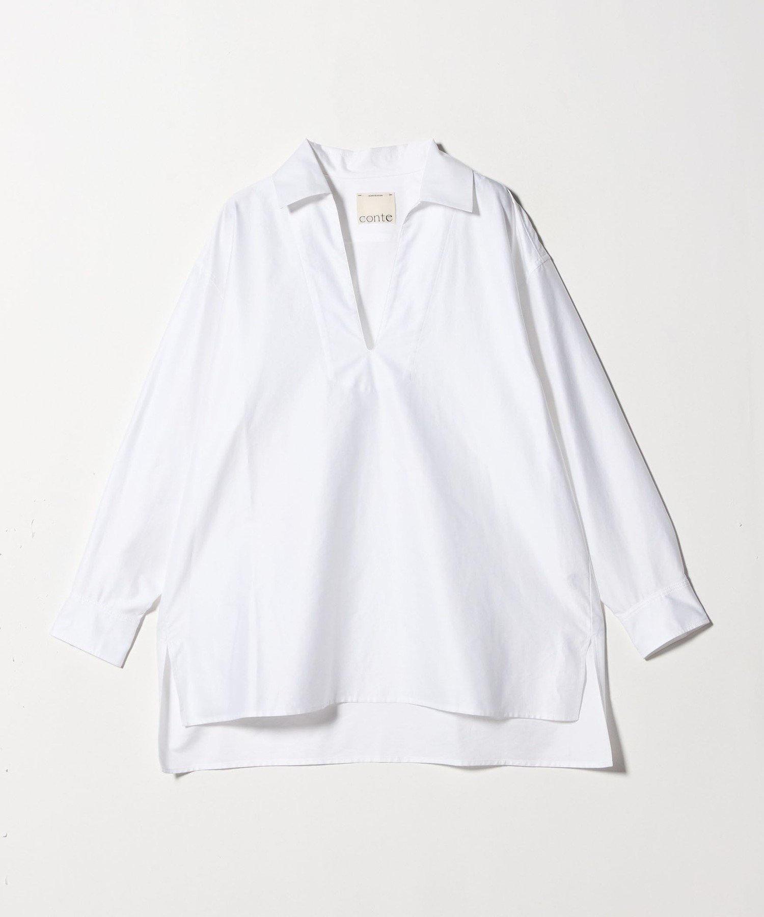 【ユナイテッドアローズ/UNITED ARROWS】のconte スキッパー チュニックシャツ インテリア・キッズ・メンズ・レディースファッション・服の通販 founy(ファニー) ファッション Fashion レディースファッション Fashion for Women トップス・カットソー Cut & Sew Tops シャツ・ブラウス・オフィスカジュアル Elegant Blouses & Button-Ups クラシカル Classical, Vintage-Inspired サテン Satin, Glossy Fabric スキッパー Skipper, Open Collar スリット Slit, Slit Detail タイプライター Typewriter Fabric, Crisp Cotton チュニック Tunic, Long Top ボックス Boxy, Box Shape リラックス Relax, Relaxed Fit エレガント 上品 Elegant OFF WHITE|ID: prp329100004826947 ipo3291000000035122284