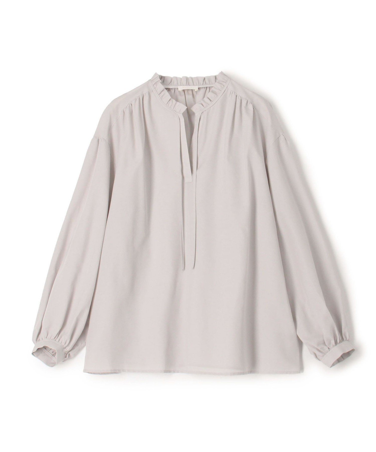 【トゥモローランド/TOMORROWLAND】のハイカウントポプリン フリルカラーブラウス インテリア・キッズ・メンズ・レディースファッション・服の通販 founy(ファニー) 　ファッション　Fashion　レディースファッション　Fashion for Women　トップス・カットソー　Cut & Sew Tops　シャツ・ブラウス・オフィスカジュアル　Elegant Blouses & Button-Ups　キュプラ　Cupro, Eco Fabric　ギャザー　Gathered, Ruffled　ショルダー　Shoulder, Shoulder Strap　フェミニン　Feminine, Girly　フリル　Frill, Ruffle　エレガント 上品　Elegant　13 ライトグレー|ID: prp329100004826980 ipo3291000000035122630