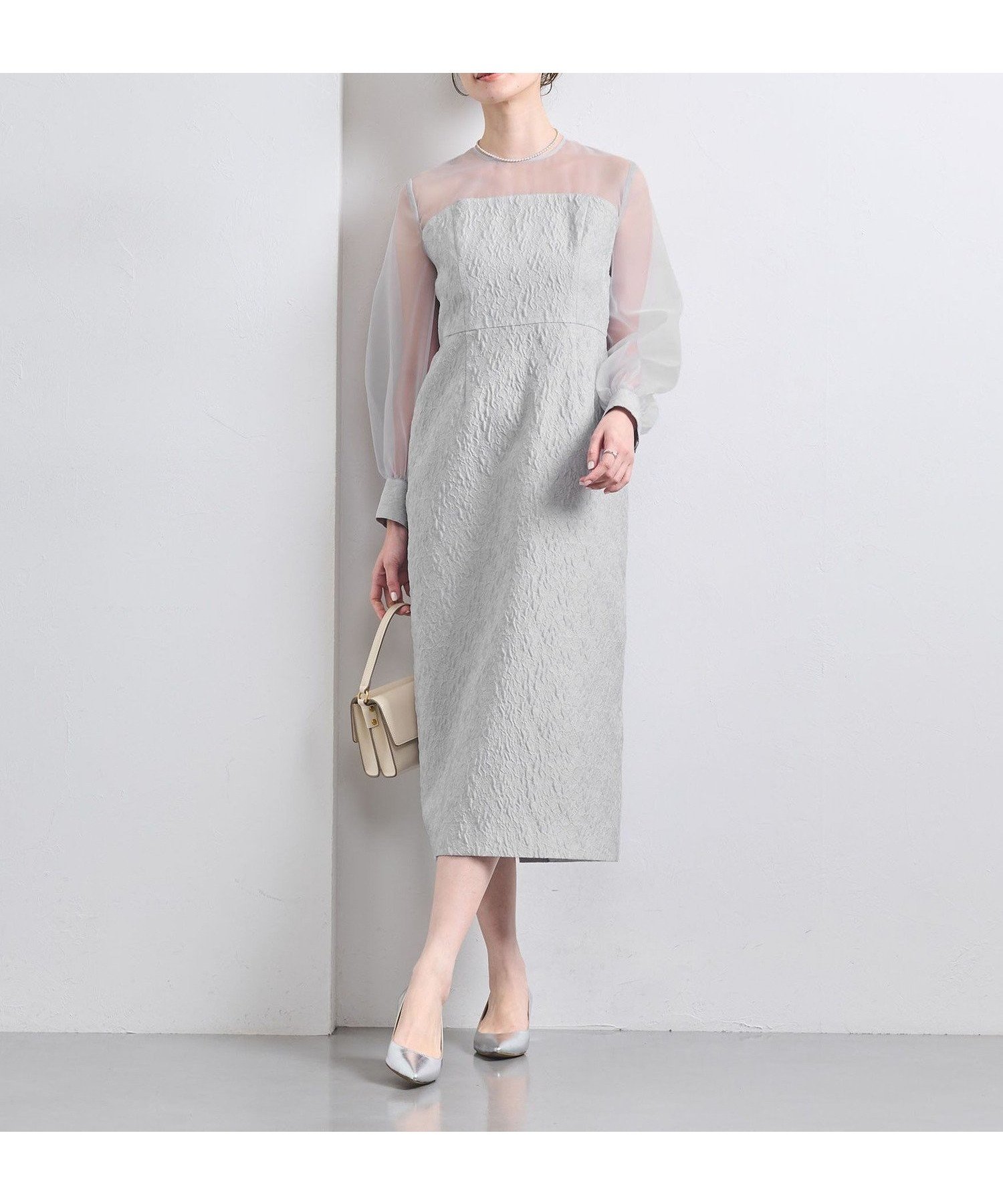 【ユナイテッドアローズ/UNITED ARROWS】のツートーン ジャガード ワンピース 人気、トレンドファッション・服の通販 founy(ファニー) 　ファッション　Fashion　レディースファッション　Fashion for Women　ワンピース　Dresses　アクセサリー　Fashion Accessories　オーガンジー　Organza Fabric　コンビ　Combo, Combination Style　切替　Switching, Contrast Panel　シアー　Sheer, See-Through　ジャケット　Jacket, Outerwear　ドット　Polka Dot, Dot Pattern　ビスチェ　Bustier, Corset Top　ブルゾン　Blouson, Bomber Jacket　ベスト　Vest, Waistcoat　別注　Limited Edition, Custom Order　アウトレット　Outlet / Clearance　おすすめ　Recommended / Our Picks　エレガント 上品　Elegant　セレモニー　Ceremony　結婚式　Wedding　 other-1|ID: prp329100004827016 ipo3291000000035123037