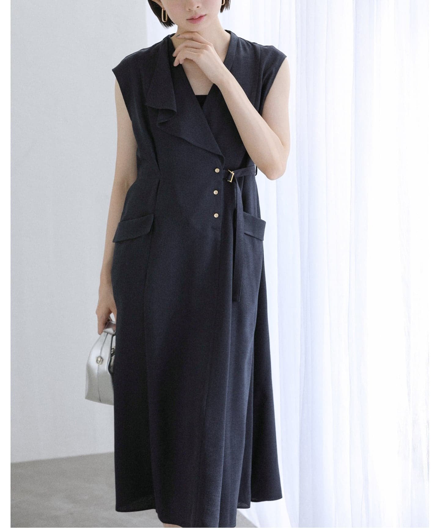 【ラ トータリテ/La TOTALITE】の《追加》【洗える】アシメラペルツイルワンピース 人気、トレンドファッション・服の通販 founy(ファニー) 　ファッション　Fashion　レディースファッション　Fashion for Women　ワンピース　Dresses　2025年　2025　2025-2026秋冬・A/W　Autumn/Winter 2025–26 AW25–26　アシンメトリー　Asymmetrical Style　スマート　Smart, Elegant　トレンド　Trend, Trending Now　フラップ　Flap, Flap Pocket　ベーシック　Basic, Essential　ポケット　Pocket, Pocket Detail　人気　Popular, Best Seller　夏　Summer　洗える　Machine Washable　 other-1|ID: prp329100004827030 ipo3291000000035123187