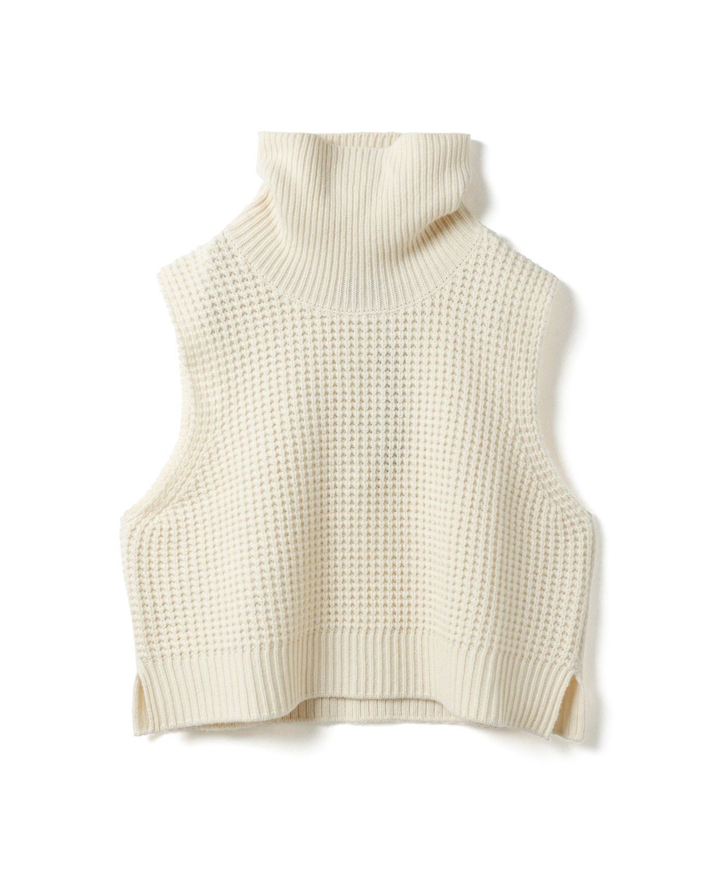 【マーコート/MARcourt】のmizuiro ind ワッフルハイネックベスト インテリア・キッズ・メンズ・レディースファッション・服の通販 founy(ファニー) 　ファッション　Fashion　レディースファッション　Fashion for Women　アウター　Coat / Outerwear Collection　トップス・カットソー　Cut & Sew Tops　ベスト&ジレ / 重ね着スタイル　Vests & Gilets　ウォーム　Warm Fabric　コンパクト　Compact, Small Size　シンプル　Simple, Minimal　ノースリーブ　Sleeveless, No-Sleeve　ハイネック　High Neck, Mock Neck　ベスト　Vest, Waistcoat　ポケット　Pocket, Pocket Detail　ワッフル　Waffle, Waffle Knit　人気　Popular, Best Seller　アイボリー|ID: prp329100004827031 ipo3291000000035123197
