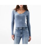 【トミーヒルフィガー/TOMMY HILFIGER】のスリムVネックガーメントダイリブカットソー 人気、トレンドファッション・服の通販 founy(ファニー) ファッション Fashion レディースファッション Fashion for Women トップス・カットソー Cut & Sew Tops カットソー・ベーシックTシャツ Cut-and-Sewn Tops / Stretch Tees & Basics Vネックトップス V-Neck Tops / V-Cut Neckline Shirts アメリカン American Style クラシック Classic, Timeless Style クロップド Cropped, Short Length コンパクト Compact, Small Size ゴルフ Golf スリム Slim, Slim Fit デコルテ Décolleté, Neckline デニム Denim, Jeans Material モダン Modern, Contemporary 人気 Popular, Best Seller thumbnail ブルーDY6|ID: prp329100004827059 ipo3291000000035123566