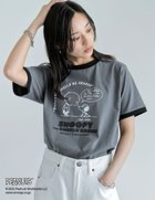 【リエディ/Re:EDIT】のPEANUTS別注リンガーTシャツ 人気、トレンドファッション・服の通販 founy(ファニー) ファッション Fashion レディースファッション Fashion for Women トップス・カットソー Cut & Sew Tops シャツ・ブラウス・オフィスカジュアル Elegant Blouses & Button-Ups ロングTシャツ・Tシャツ Longline T-Shirts & Tees イラスト Illustration キャラクター Character, Licensed Characters コンパクト Compact, Small Size デニム Denim, Jeans Material トレンド Trend, Trending Now 人気 Popular, Best Seller 別注 Limited Edition, Custom Order thumbnail チャコールグレー|ID: prp329100004827063 ipo3291000000035123613