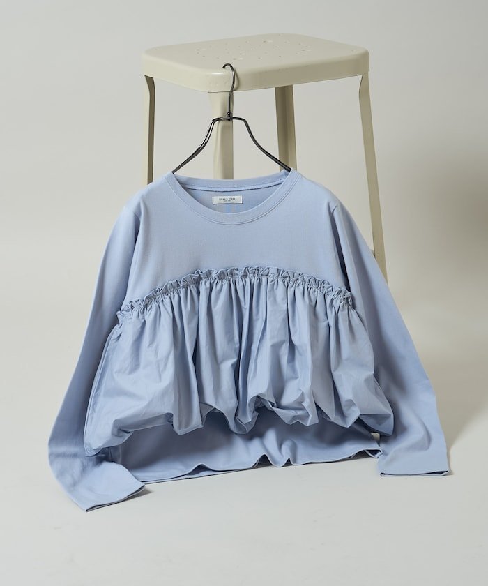 【フリークスストア/FREAK'S STORE】のバルーンビスチェ風 ドッキングロンT 25AW インテリア・キッズ・メンズ・レディースファッション・服の通販 founy(ファニー) 　ファッション　Fashion　レディースファッション　Fashion for Women　トップス・カットソー　Cut & Sew Tops　ロングTシャツ・Tシャツ　Longline T-Shirts & Tees　ビスチェ　Bustiers & Corset Tops / Layered Bustier Style　2025年　2025　2025-2026秋冬・A/W　Autumn/Winter 2025–26 AW25–26　冬　Winter / This Winter　ドッキング　Docking, Mixed Material　バルーン　Balloon, Balloon Silhouette　ビスチェ　Bustier, Corset Top　A/W・秋冬　Autumn/Winter　ブルー|ID: prp329100004827068 ipo3291000000035123749