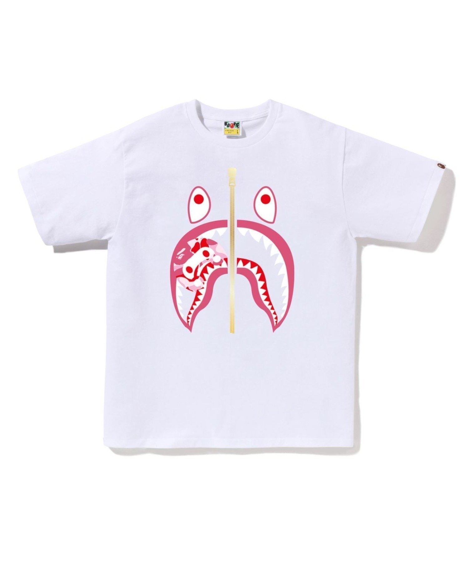 【ア ベイシング エイプ/A BATHING APE】のABC CAMO MILO SHARK TEE インテリア・キッズ・メンズ・レディースファッション・服の通販 founy(ファニー) ファッション Fashion レディースファッション Fashion for Women インナー Innerwear ショート Short, Short Length スリーブ Sleeve, Long Sleeve / Short Sleeve フロント Front, Front Design プリント Print, Printed Pattern モチーフ Motif, Design Theme ラバー Rubber, Rubber Sole WHxPK|ID: prp329100004827075 ipo3291000000035123812