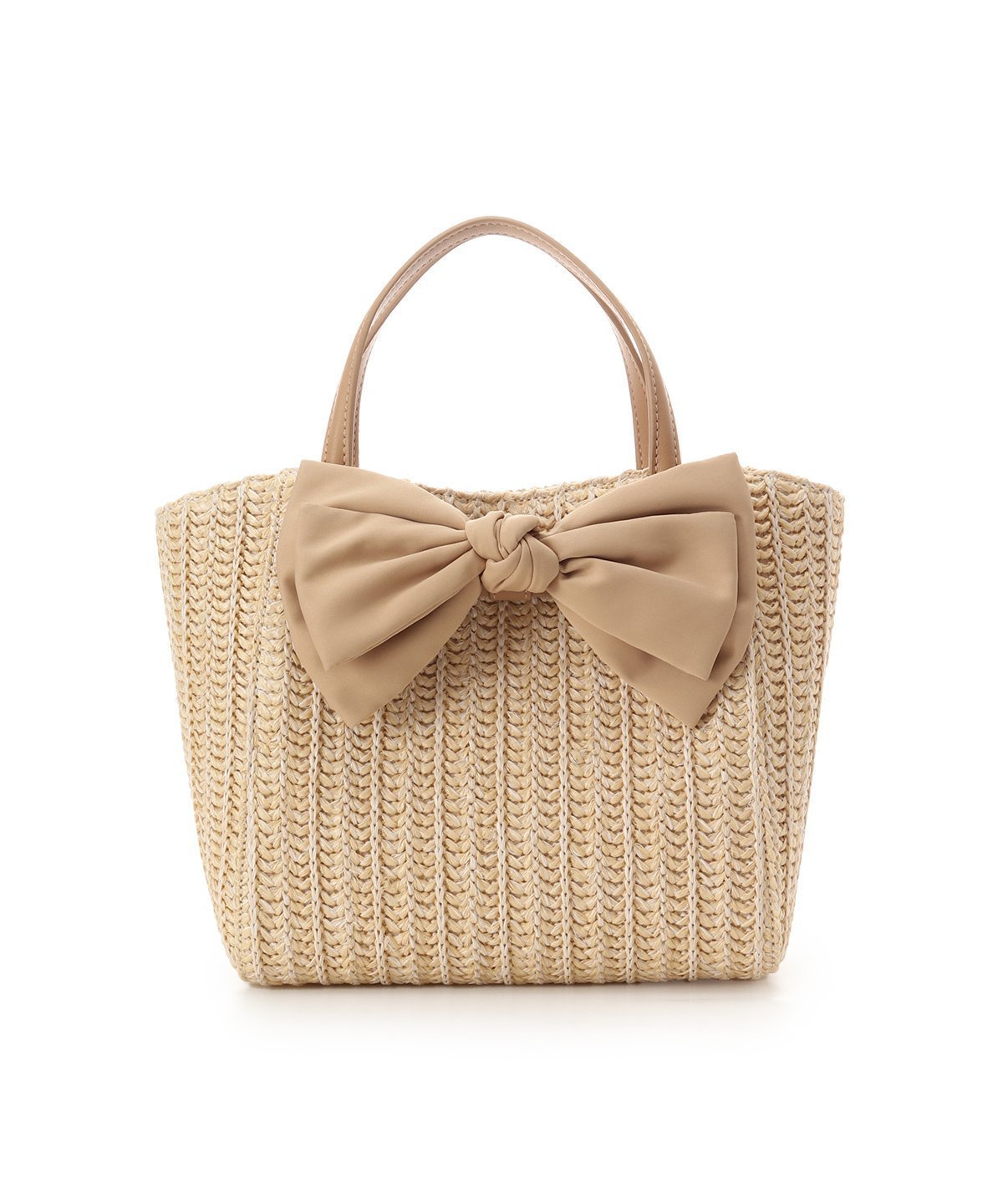 【サマンサタバサ プチチョイス/SamanTha Thavasa PeTiT Choice】のビッグリボンかごバッグ インテリア・キッズ・メンズ・レディースファッション・服の通販 founy(ファニー) 　ファッション　Fashion　レディースファッション　Fashion for Women　バッグ　Bags　シンプル　Simple, Minimal　チェック　Check, Plaid, Tartan　ビッグ　Big, Oversized　ポケット　Pocket, Pocket Detail　リボン　Ribbon, Bow　夏　Summer　春　Spring　S/S・春夏　SS, Spring/Summer, Warm Season　財布　Wallet, Purse　ベージュ|ID: prp329100004827117 ipo3291000000035124373