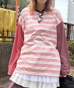 【ローズバッド/ROSE BUD】のCREOLME/MULTI STRIPE L/S TEE 人気、トレンドファッション・服の通販 founy(ファニー) ファッション Fashion レディースファッション Fashion for Women スラックス Slacks, Dress Pants デニム Denim, Jeans Material バランス Balance, Style Balance ボーダー Border, Stripe ミックス Mix, Mixed Style 無地 Plain, Solid Color リラックス Relax, Relaxed Fit ルーズ Loose, Oversized ワイド Wide, Wide Fit おすすめ Recommended / Our Picks エレガント 上品 Elegant |ID:prp329100004827142