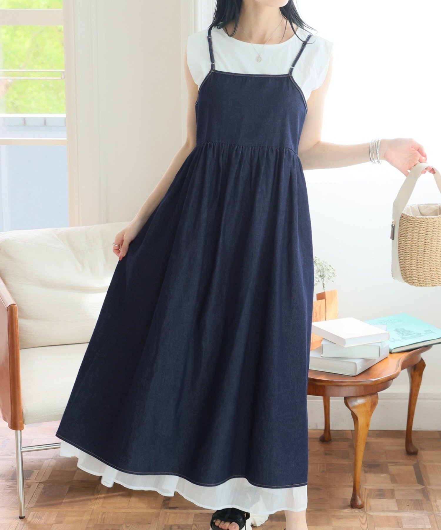 【ドゥーラドゥーラ/Doula Doula】のGirly Doll/2WAYリボンキャミワンピース 人気、トレンドファッション・服の通販 founy(ファニー) 　ファッション　Fashion　レディースファッション　Fashion for Women　ワンピース　Dresses　キャミソールワンピース　Camisole Dresses　キャミソール　Camisole, Spaghetti Strap Top　デニム　Denim, Jeans Material　プリーツ　Pleats, Pleated　リボン　Ribbon, Bow　ロング　Long, Long-Length　 other-1|ID: prp329100004827418 ipo3291000000035127436