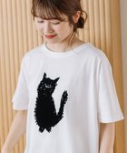 【プードゥドゥ/POU DOU DOU】のねこシルエットタフト刺繍Tシャツ 人気、トレンドファッション・服の通販 founy(ファニー) ファッション Fashion レディースファッション Fashion for Women トップス・カットソー Cut & Sew Tops シャツ・ブラウス・オフィスカジュアル Elegant Blouses & Button-Ups ロングTシャツ・Tシャツ Longline T-Shirts & Tees スマート Smart, Elegant プリント Print, Printed Pattern ロング Long, Long-Length thumbnail オフホワイト|ID: prp329100004827423 ipo3291000000035127607