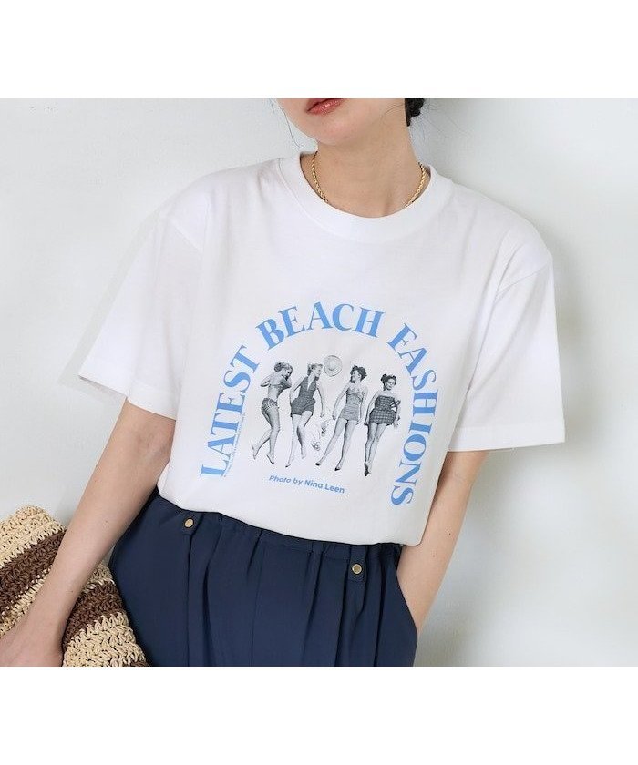 【フリークスストア/FREAK'S STORE】のGirls photo Beach アーチロゴTシャツ 25SS インテリア・キッズ・メンズ・レディースファッション・服の通販 founy(ファニー) 　ファッション　Fashion　レディースファッション　Fashion for Women　トップス・カットソー　Cut & Sew Tops　シャツ・ブラウス・オフィスカジュアル　Elegant Blouses & Button-Ups　ロングTシャツ・Tシャツ　Longline T-Shirts & Tees　2025年　2025　2025春夏・S/S　Spring/Summer 2025 SS25　ジャケット　Jacket, Outerwear　プリント　Print, Printed Pattern　夏　Summer　S/S・春夏　SS, Spring/Summer, Warm Season　羽織　Haori, Light Jacket　オフホワイト|ID: prp329100004827428 ipo3291000000035127782