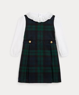 【ラルフローレン/RALPH LAUREN / KIDS】の(ベビー)コットン ボディスーツ チェック ポンチ ドレス セット 人気、トレンドファッション・服の通販 founy(ファニー) ファッション Fashion キッズファッション Fashion for Kids ワンピース Dresses カフス Cuff Design シャーリング Shirring, Ruched スリーブ Sleeve, Long Sleeve / Short Sleeve スーツ Suit, Formalwear チェック Check, Plaid, Tartan ドレス Dress, One-Piece 長袖 Long Sleeve, Full Sleeve プリント Print, Printed Pattern プリーツ Pleats, Pleated ベビー Baby, Babywear モチーフ Motif, Design Theme ラウンド Round, Round Neck ロンパース Romper, Jumpsuit |ID:prp329100004827429