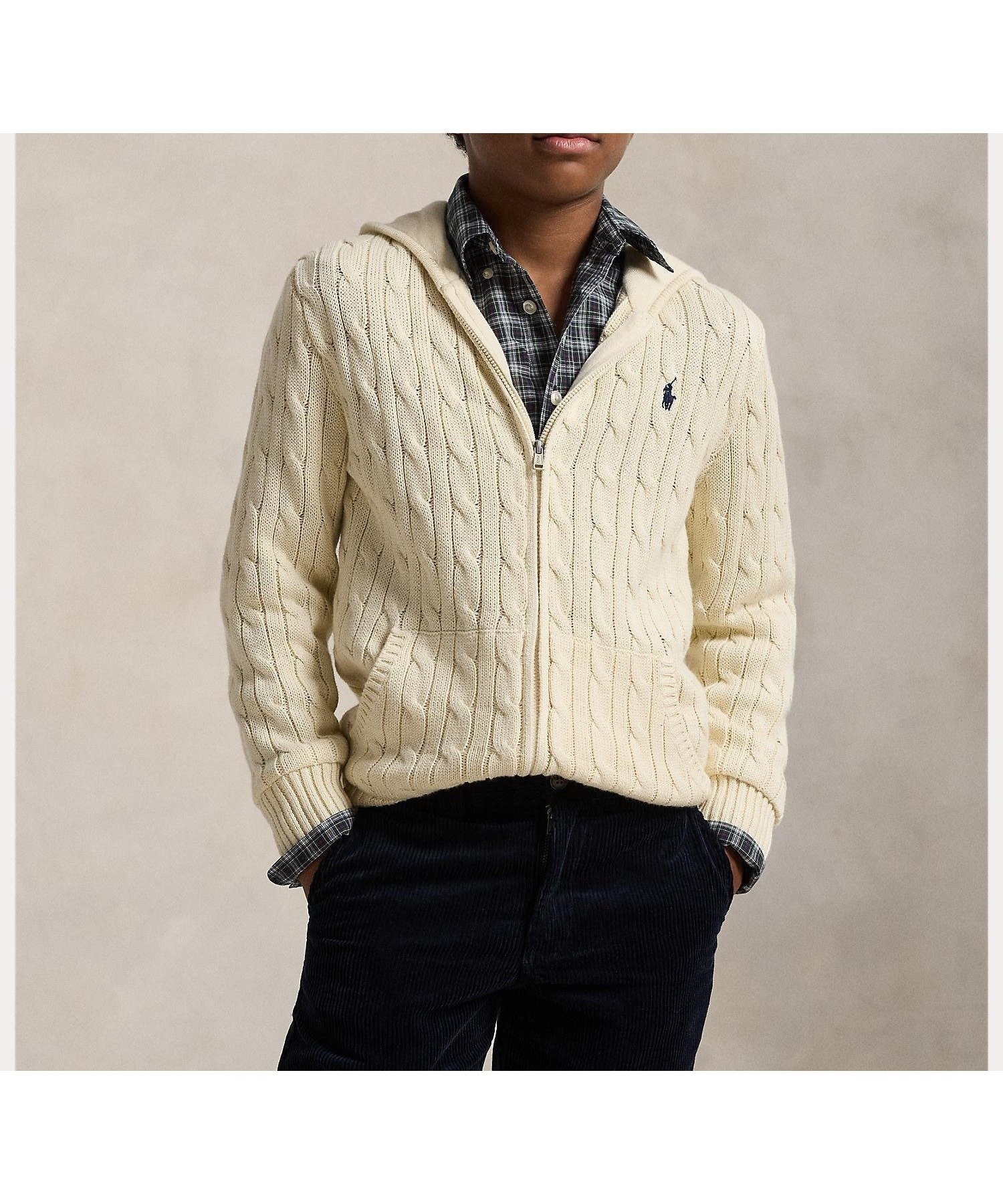 【ラルフローレン/RALPH LAUREN / KIDS】の(ボーイズ 8才~20才)ケーブル コットン フーデッド フルジップ セーター 人気、トレンドファッション・服の通販 founy(ファニー) 　ファッション　Fashion　キッズファッション　Fashion for Kids　カフス　Cuff Design　セーター　Sweater, Knitwear　ボーイズ　Boyish, Boy Style　ポケット　Pocket, Pocket Detail　モチーフ　Motif, Design Theme　リブニット　Rib Knit, Ribbed Knit　長袖　Long Sleeve, Full Sleeve　 other-1|ID: prp329100004827432 ipo3291000000035127946