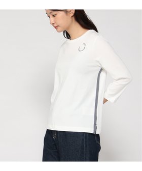 【クロコダイル/CROCODILE】のサークルロゴ クルーネック カットソー 人気、トレンドファッション・服の通販 founy(ファニー) ファッション Fashion レディースファッション Fashion for Women トップス・カットソー Cut & Sew Tops カットソー・ベーシックTシャツ Cut-and-Sewn Tops / Stretch Tees & Basics インナー Innerwear カットソー Cut and Sewn Top カーディガン Cardigan, Knitwear サークル Circle, Round Design シンプル Simple, Minimal |ID:prp329100004827441