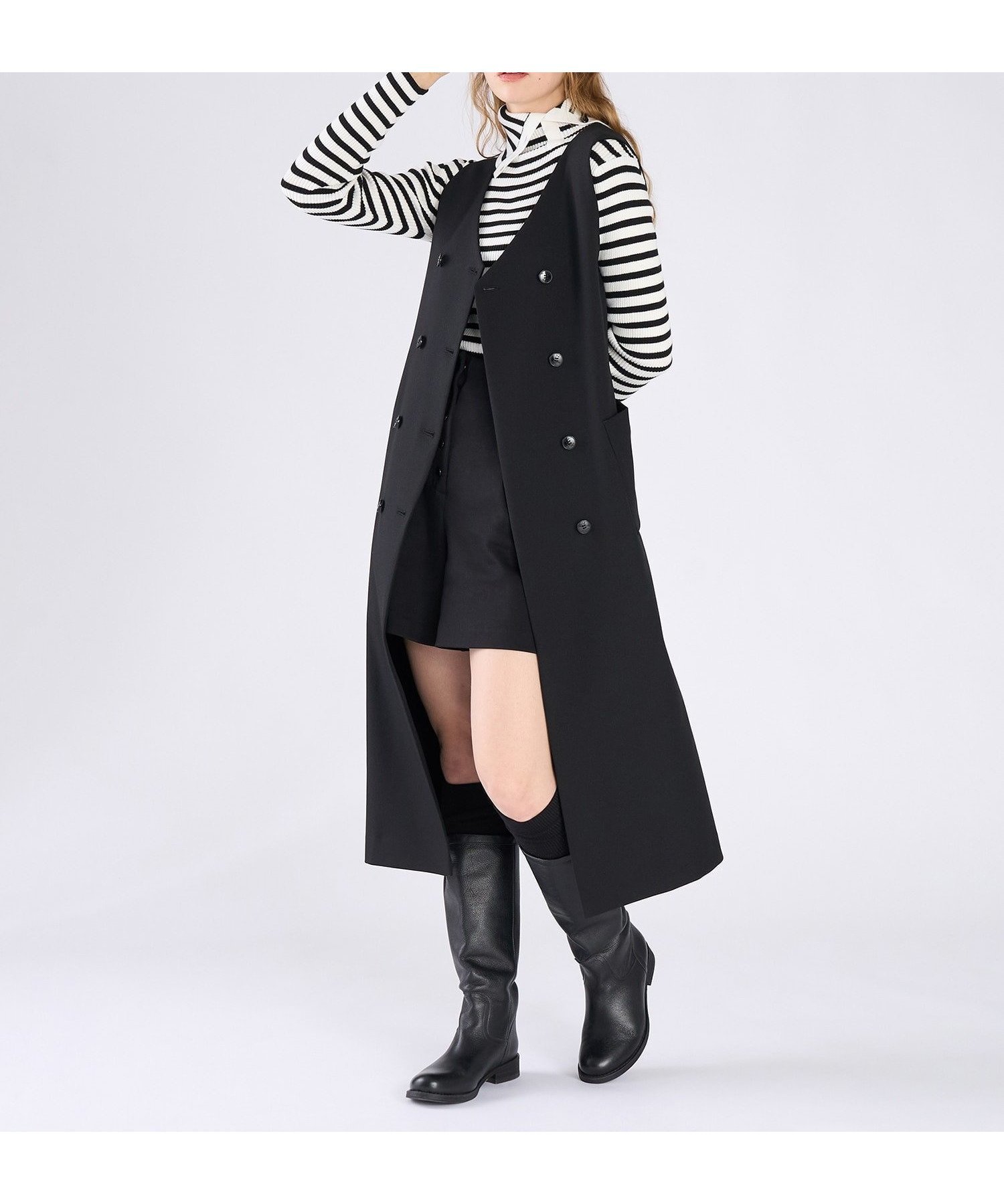 【アニエスベー ファム/agnes b. FEMME】のダブルブレスト ジレ ワンピース 人気、トレンドファッション・服の通販 founy(ファニー) 　ファッション　Fashion　レディースファッション　Fashion for Women　アウター　Coat / Outerwear Collection　インナー　Innerwear　クラシカル　Classical, Vintage-Inspired　ダブル　Double, Double-Breasted　ドレープ　Drape, Draping Fabric　パッチ　Patch, Appliqué　ポケット　Pocket, Pocket Detail　 other-1|ID: prp329100004827451 ipo3291000000035128159