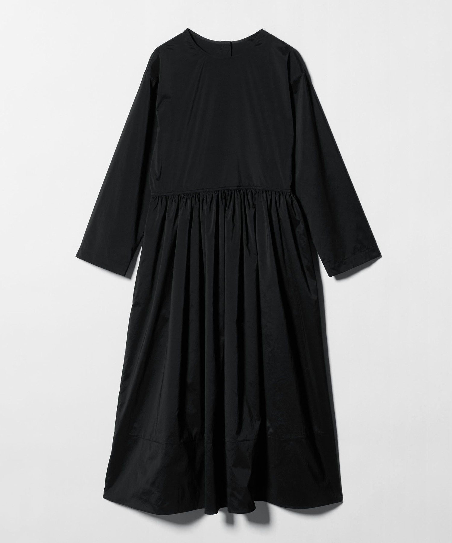 【ビューティ&ユース ユナイテッドアローズ/BEAUTY&YOUTH / UNITED ARROWS】のポリエステル ギャザーフレアワンピース インテリア・キッズ・メンズ・レディースファッション・服の通販 founy(ファニー) 　ファッション　Fashion　レディースファッション　Fashion for Women　ワンピース　Dresses　おすすめ　Recommended / Our Picks　ギャザー　Gathered, Ruffled　シルク　Silk, 100% Silk　エレガント 上品　Elegant　BLACK|ID: prp329100004827464 ipo3291000000035128329