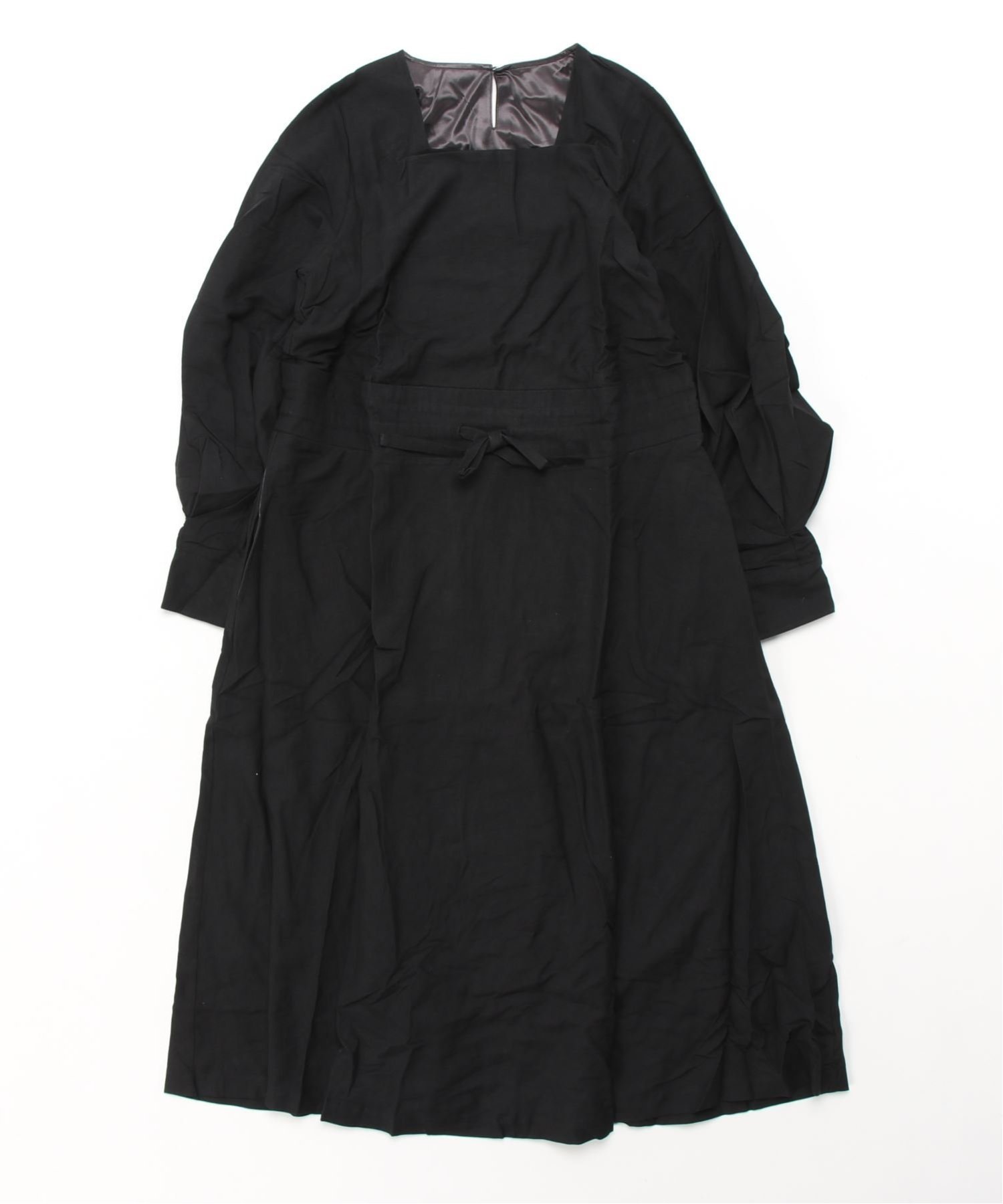 【アイモハ/aimoha】のaimoha/ボリューム袖ノーカラーワンピース インテリア・キッズ・メンズ・レディースファッション・服の通販 founy(ファニー) 　ファッション　Fashion　レディースファッション　Fashion for Women　ワンピース　Dresses　エレガント 上品　Elegant　ギャザー　Gathered, Ruffled　スリーブ　Sleeve, Long Sleeve / Short Sleeve　バルーン　Balloon, Balloon Silhouette　ブラック|ID: prp329100004827484 ipo3291000000035128514