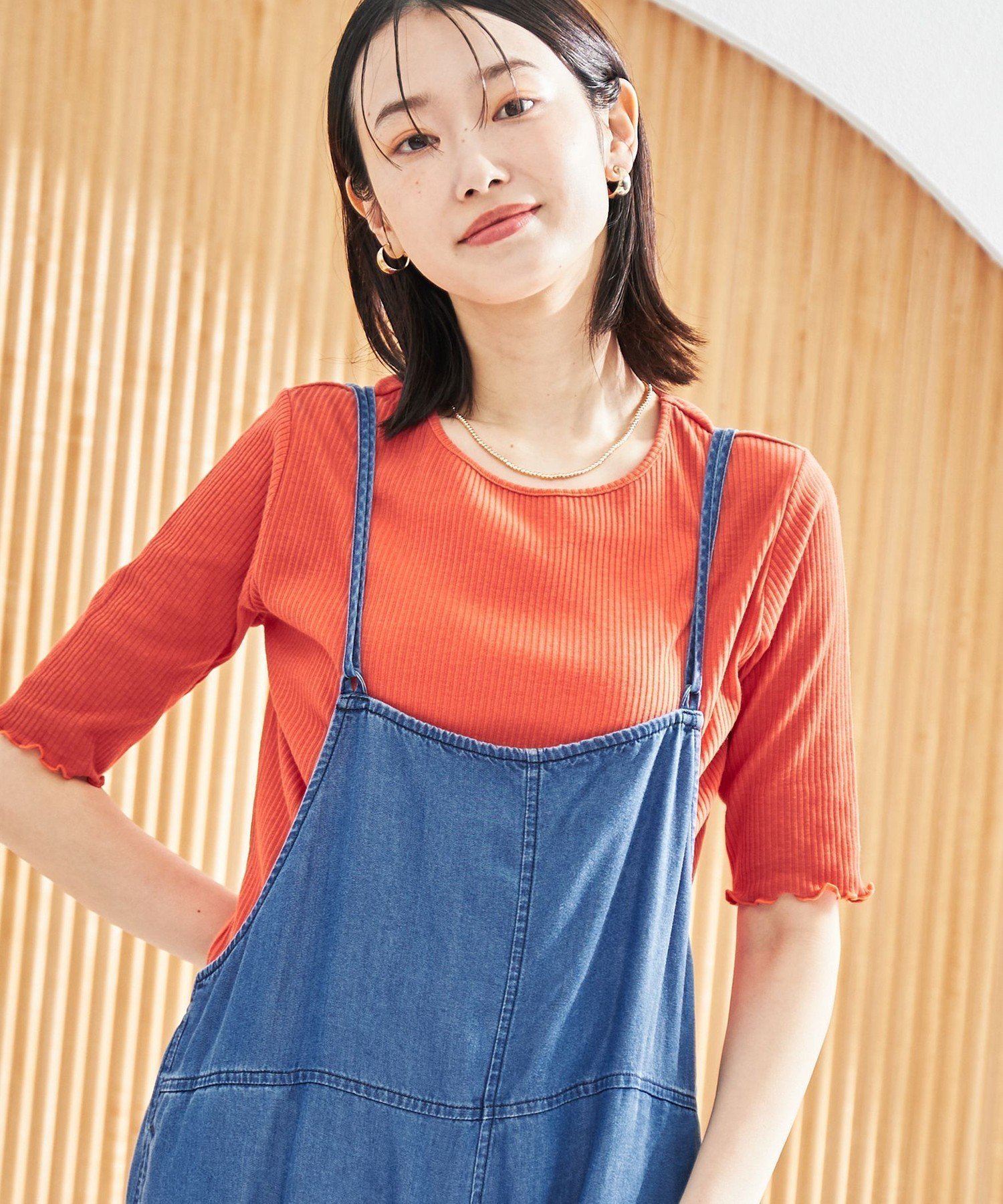 【コーエン/COEN】のメロークルーリブTシャツ インテリア・キッズ・メンズ・レディースファッション・服の通販 founy(ファニー) 　ファッション　Fashion　レディースファッション　Fashion for Women　トップス・カットソー　Cut & Sew Tops　シャツ・ブラウス・オフィスカジュアル　Elegant Blouses & Button-Ups　ロングTシャツ・Tシャツ　Longline T-Shirts & Tees　インナー　Innerwear　オレンジ　Orange　春　Spring　カットソー　Cut and Sewn Top　カーディガン　Cardigan, Knitwear　今季　This Season, Current Season　シンプル　Simple, Minimal　ジャケット　Jacket, Outerwear　定番　Standard, Basic Item　人気　Popular, Best Seller　フェミニン　Feminine, Girly　ボーダー　Border, Stripe　S/S・春夏　SS, Spring/Summer, Warm Season　プチプライス・低価格　Affordable / Budget Price　夏　Summer　2025年　2025　2025春夏・S/S　Spring/Summer 2025 SS25　ORANGE|ID: prp329100004827488 ipo3291000000035128590