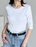 【リエディ/Re:EDIT】のバックオープンシンプルTシャツ 人気、トレンドファッション・服の通販 founy(ファニー) ファッション Fashion レディースファッション Fashion for Women トップス・カットソー Cut & Sew Tops シャツ・ブラウス・オフィスカジュアル Elegant Blouses & Button-Ups ロングTシャツ・Tシャツ Longline T-Shirts & Tees バッグ Bags コンパクト Compact, Small Size シンプル Simple, Minimal デニム Denim, Jeans Material トレンド Trend, Trending Now ワイド Wide, Wide Fit エレガント 上品 Elegant 夏 Summer thumbnail ホワイト|ID: prp329100004827586 ipo3291000000035129627