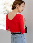 【リエディ/Re:EDIT】のバックオープンシンプルTシャツ 人気、トレンドファッション・服の通販 founy(ファニー) ファッション Fashion レディースファッション Fashion for Women トップス・カットソー Cut & Sew Tops シャツ・ブラウス・オフィスカジュアル Elegant Blouses & Button-Ups ロングTシャツ・Tシャツ Longline T-Shirts & Tees バッグ Bags コンパクト Compact, Small Size シンプル Simple, Minimal デニム Denim, Jeans Material トレンド Trend, Trending Now ワイド Wide, Wide Fit エレガント 上品 Elegant 夏 Summer thumbnail レッド|ID: prp329100004827586 ipo3291000000035129629