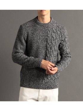 【ニコル/NICOLE / MEN】の【ex/tra】 ミックスケーブル クルーネックニット 人気、トレンドファッション・服の通販 founy(ファニー) ファッション Fashion メンズファッション Fashion for Men アクリル Acrylic Material アシンメトリー Asymmetrical Style スマート Smart, Elegant ミックス Mix, Mixed Style |ID:prp329100004827649