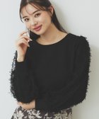 【インデックス/INDEX】の《美人百花掲載》リボンチュールトップス【洗濯機洗い可】 ブラック|ID: prp329100004827650 ipo3291000000035130482