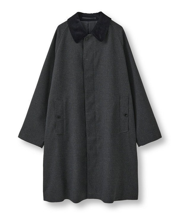 【メンズビギトーキョー/Men's Bigi / MEN】のラグランスリーブコート インテリア・キッズ・メンズ・レディースファッション・服の通販 founy(ファニー) 　ファッション　Fashion　メンズファッション　Fashion for Men　クラシック　Classic, Timeless Style　コーデュロイ　Corduroy, Cord Fabric　スリーブ　Sleeve, Long Sleeve / Short Sleeve　タフタ　Taffeta, Structured Fabric　チェック　Check, Plaid, Tartan　パターン　Pattern, Design Print　モダン　Modern, Contemporary　リラックス　Relax, Relaxed Fit　エレガント 上品　Elegant　チャコールグレー|ID: prp329100004827660 ipo3291000000035130568