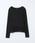【ジーナシス/JEANASiS】のヘムフリルLS TEE 人気、トレンドファッション・服の通販 founy(ファニー) ファッション Fashion レディースファッション Fashion for Women おすすめ Recommended / Our Picks カットソー Cut and Sewn Top カーディガン Cardigan, Knitwear コンパクト Compact, Small Size シンプル Simple, Minimal スウェット / スエット Sweatshirt, Sweatwear デニム Denim, Jeans Material フリル Frill, Ruffle ボトム Bottoms, Lower Wear ワイド Wide, Wide Fit thumbnail ブラック|ID: prp329100004827682 ipo3291000000035130884